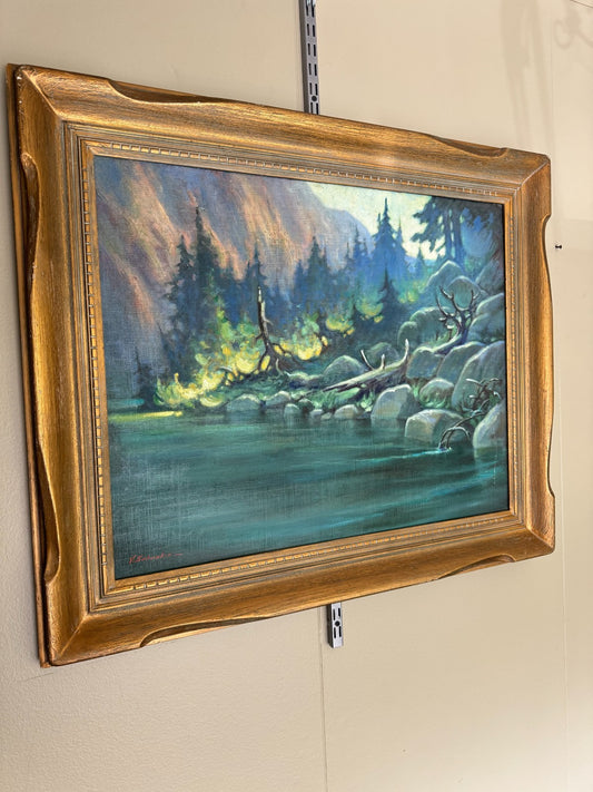 V.P. Shkurkin Original Oil Painting “Cool Water” – 36x30 Include Frame