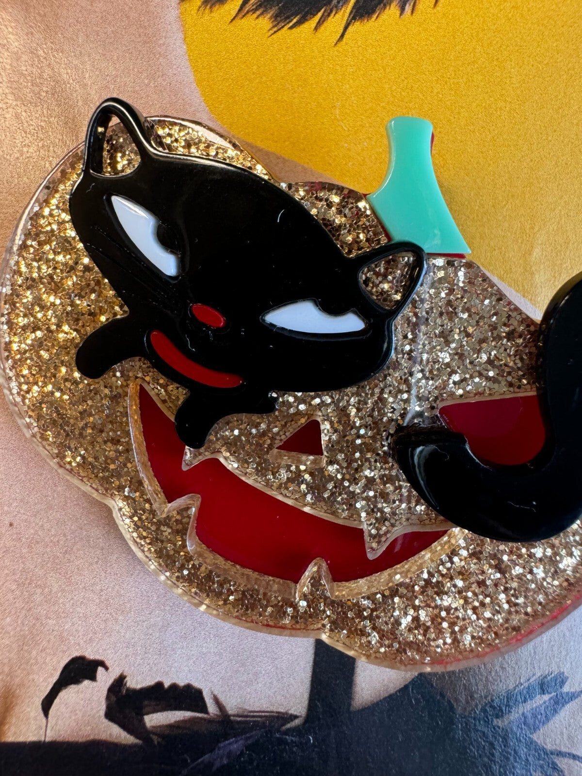 Cat Pumpkin Brooch |Halloween Party  Pin| Women Unisex| Free Shipping 2-5 Days