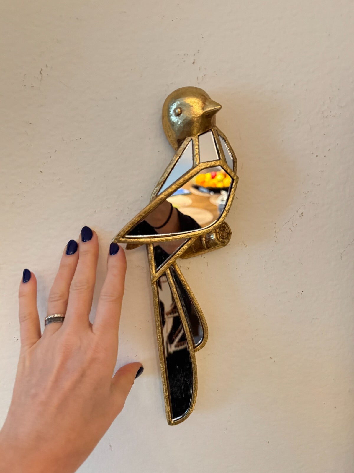 Elegant Golden-Tone Sparrow Wall Decor, 11x4 Inches - Resin Crafted with Reflect