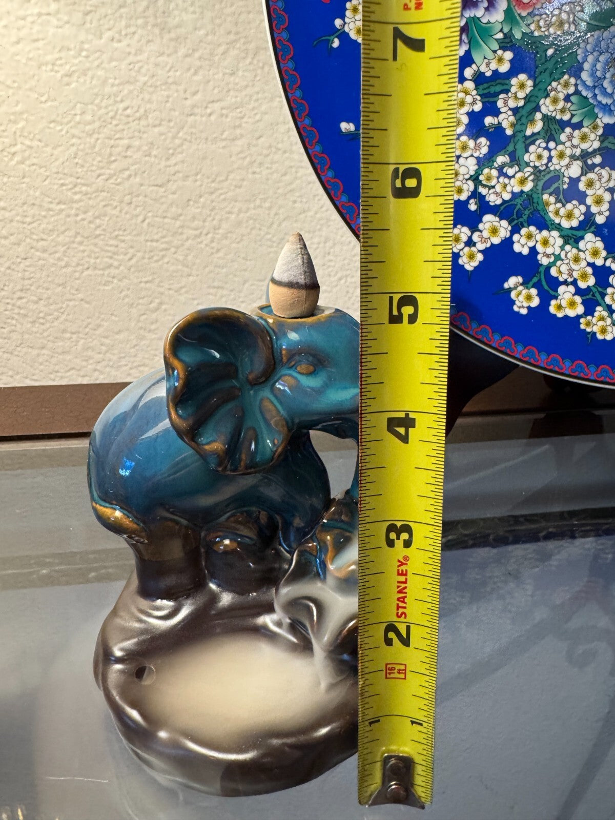 Handmade Ceramic Elephant Backflow Incense Burner Watefror Yoga And Meditation,