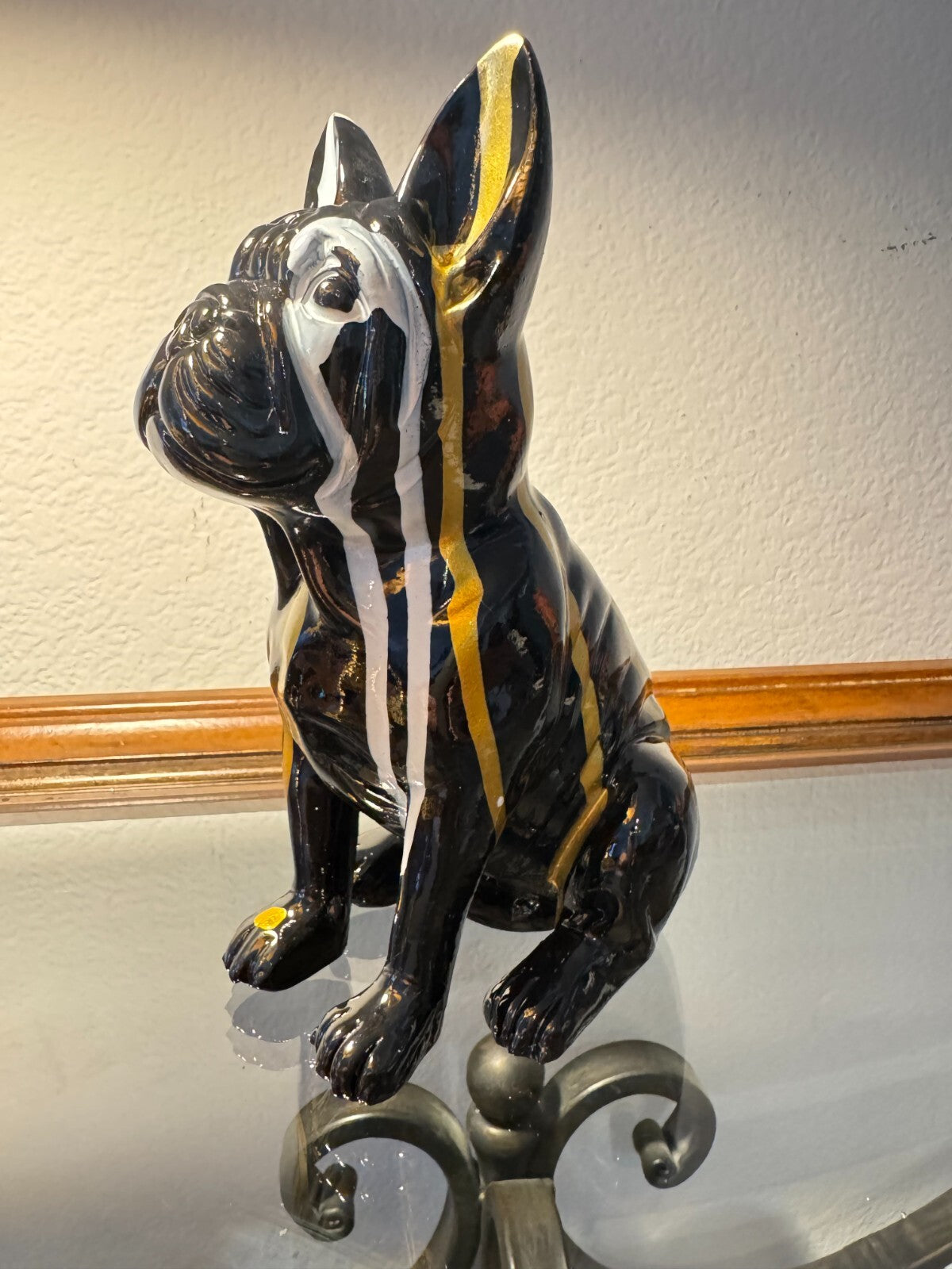 Elegant French Bulldog Resin Decorative Statue - Art Deco Style  Perfect for Off