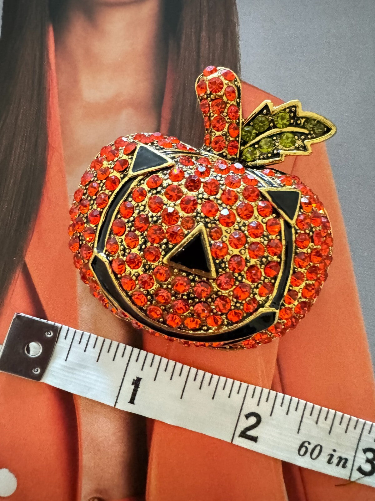Rhinestone Pumpkin Brooch Halloween Party Pin Women Unisex Free Shipping 2-5 Day