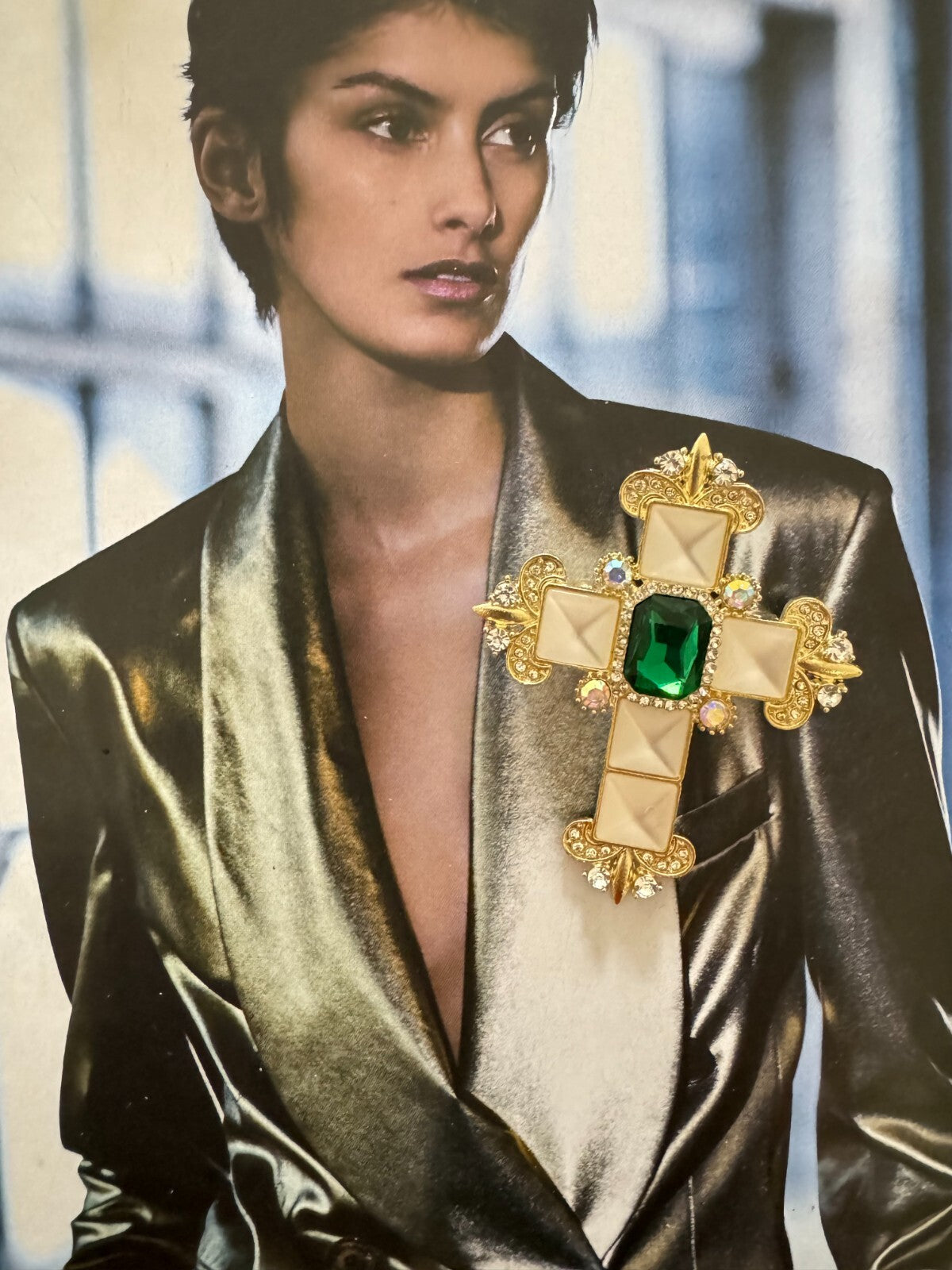 Cross Brooch Free Shipping 2-5 days Gift Box  Vintage Pin Women Unisex Brooch