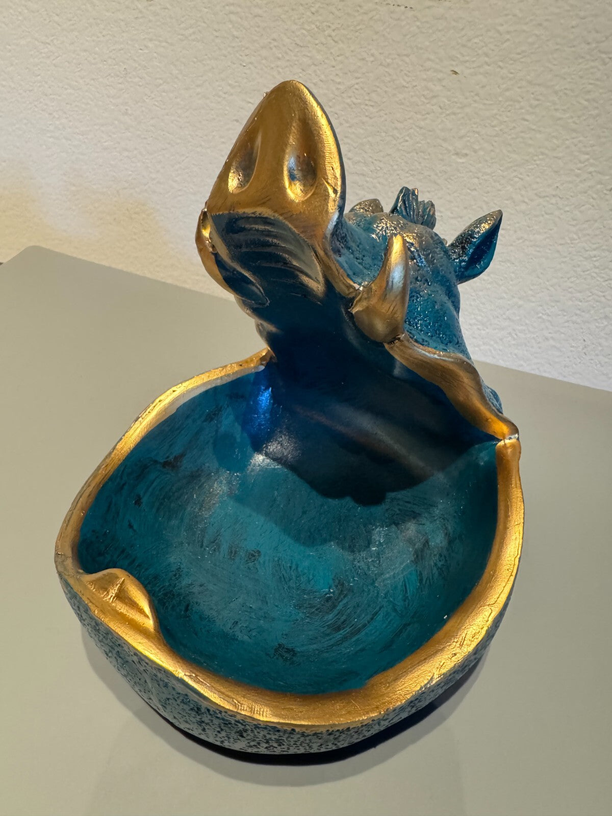 Charming Resin Boar Statue with Storage Tray - Perfect for Keys,