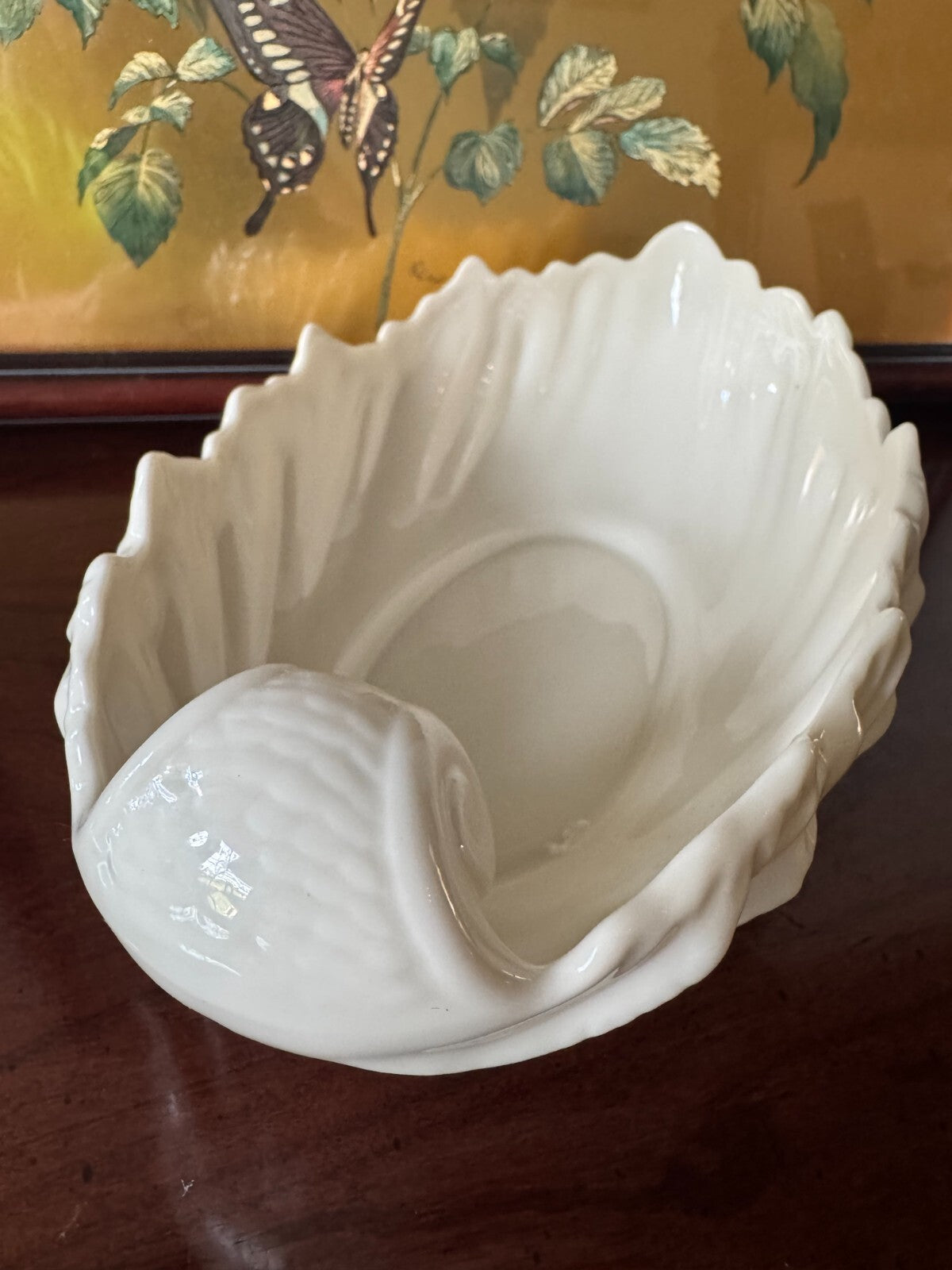 Lenox Swan Leaf Bowl Set of 2 – Ivory Porcelain  8” Serving Dishes – Made in USA