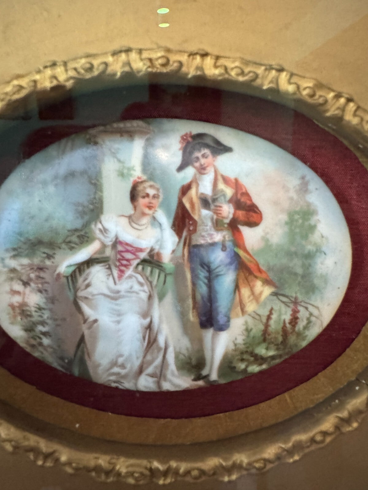 Jean-Honoré Fragonard  Antiquity  Painting on Porcelain in Ornate Gold Frame –