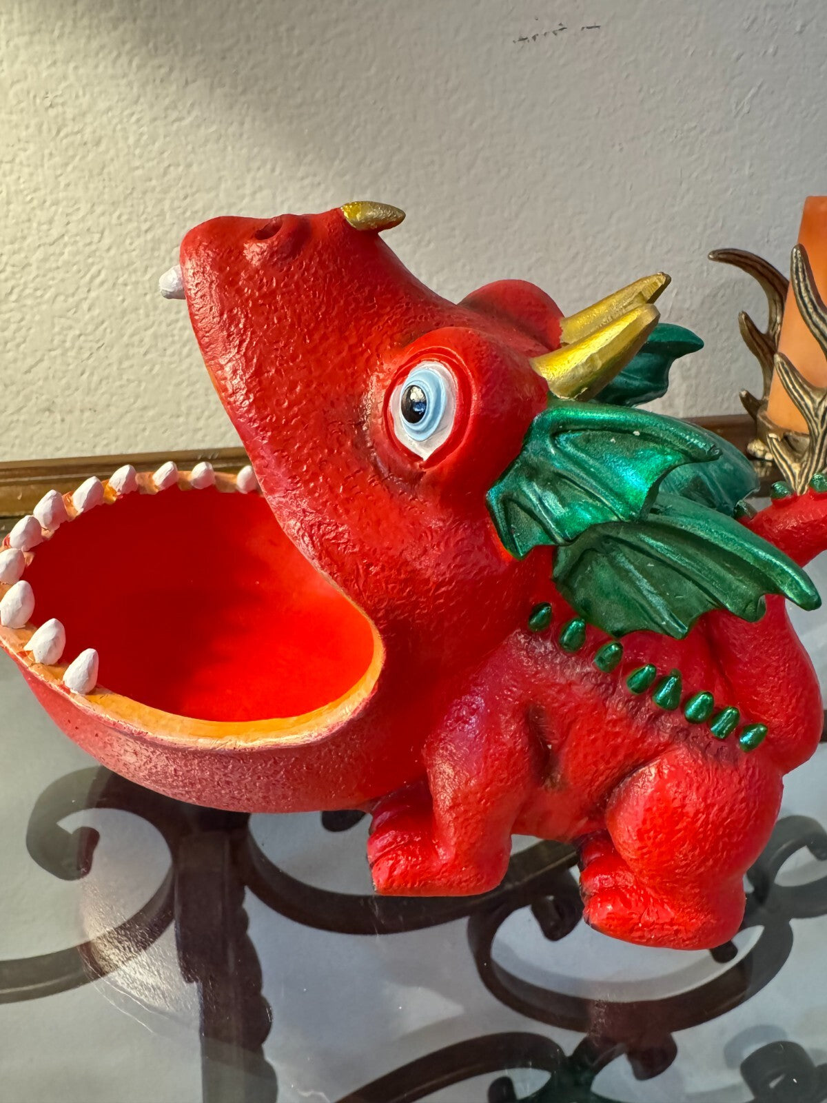 Resin Red Dragon Unique Storage for Keys, Coins, or Candy