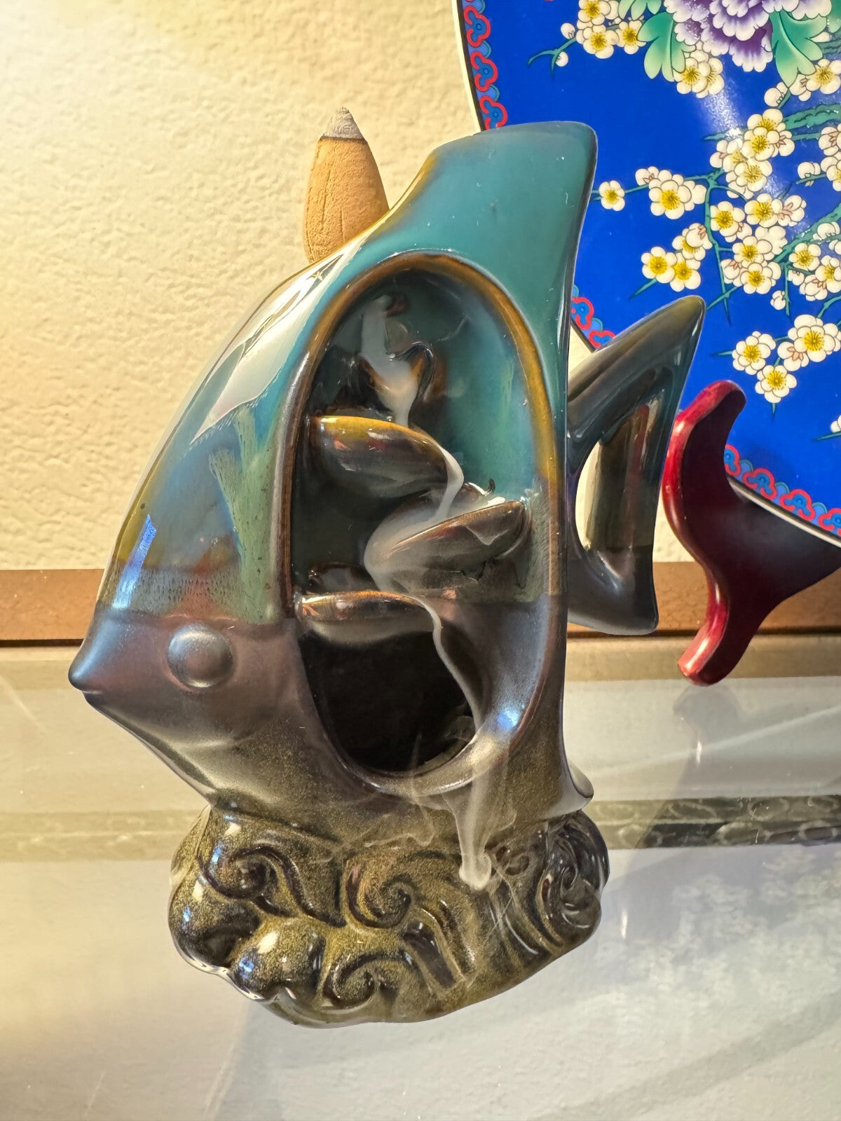 Fish-Shaped Ceramic Backflow Incense Burner Aromatic   for Yoga And Meditation,