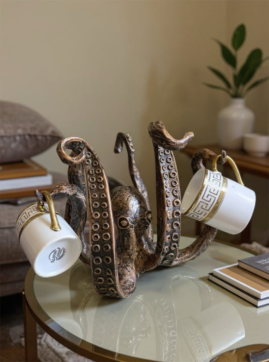 Octopus Resin Sculpture Organizer – Nautical Tentacle  Holder