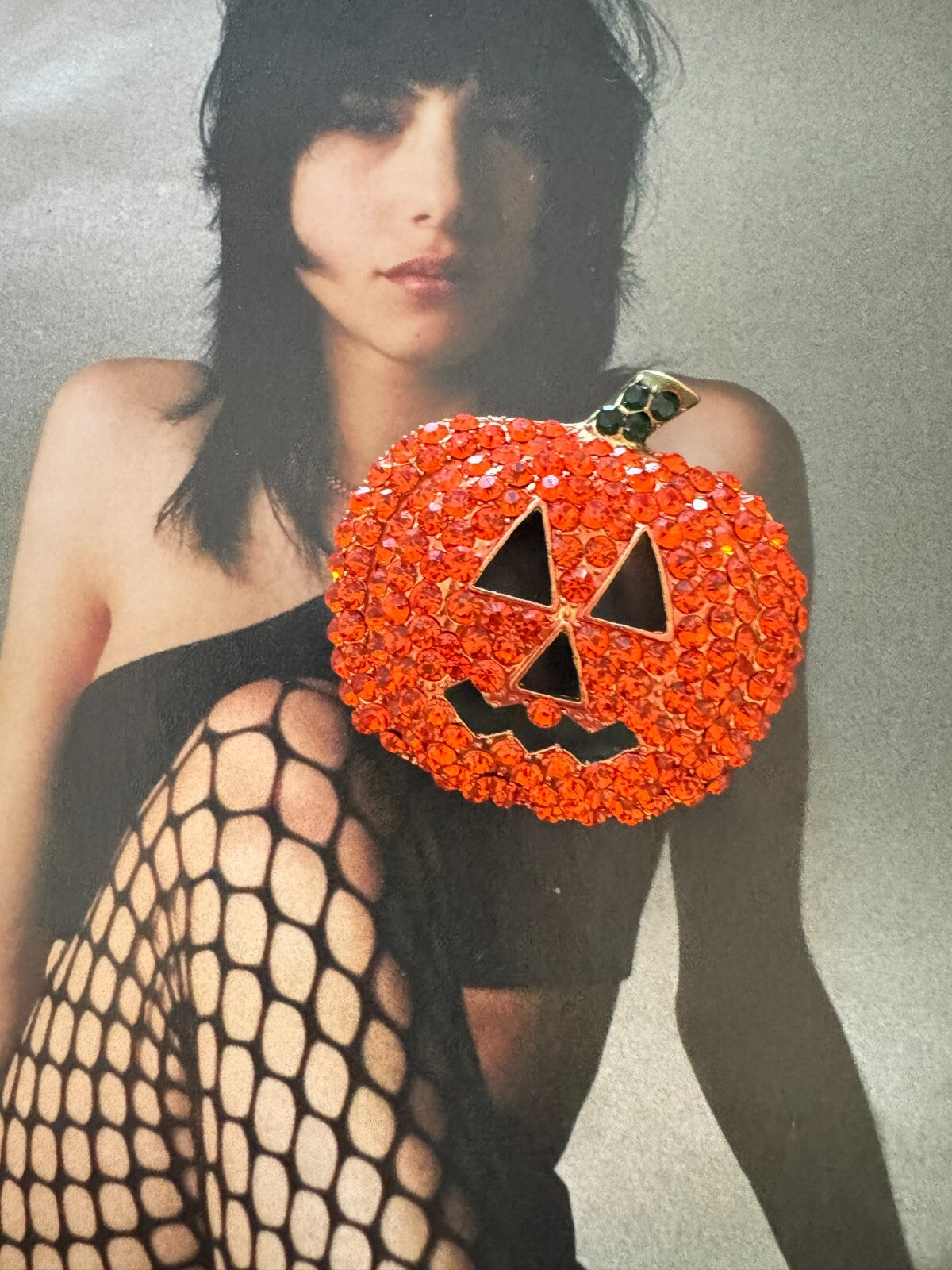 Rhinestone Pumpkin Brooch Halloween Party Pin Women unisex Free Shipping 2-5 Day