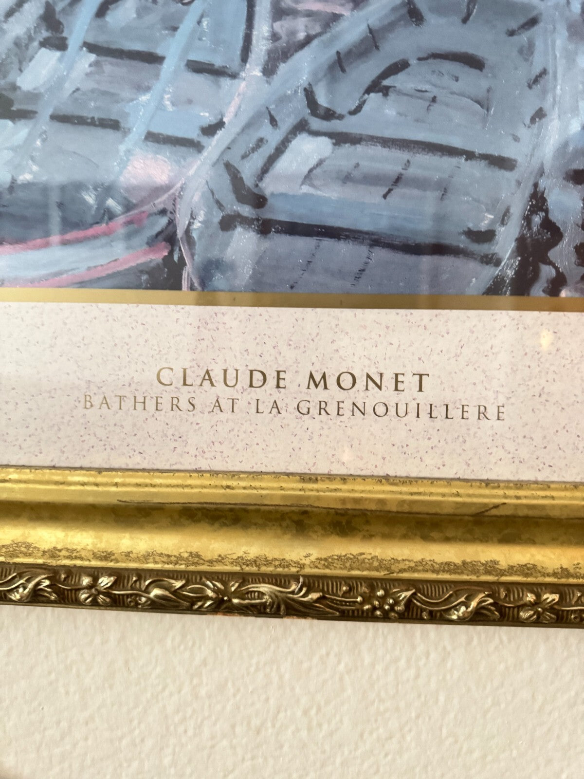 Claude Monet Bathers at La Grenouillère Framed Print – 25”x31” Ornate Gold Frame