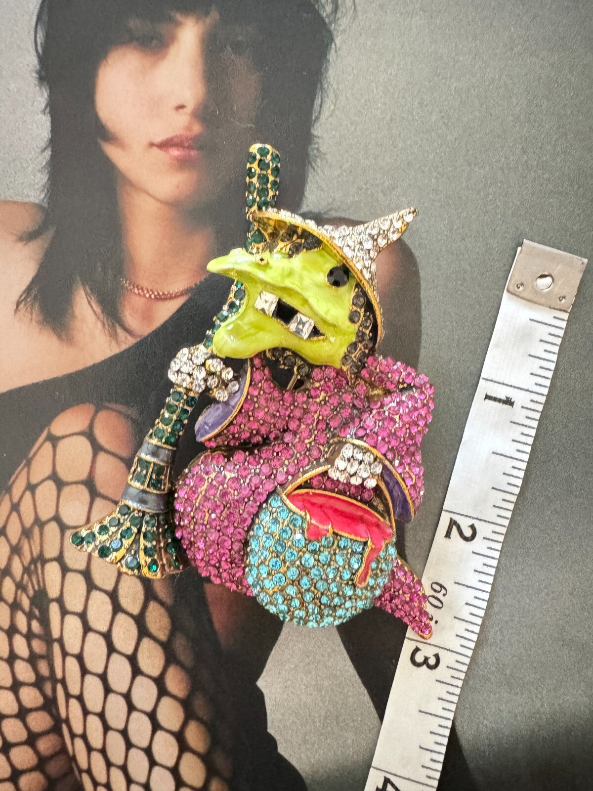 Rhinestone Witch Brooch Halloween Party Pin Women Unisex Free Shipping 2-5 Days