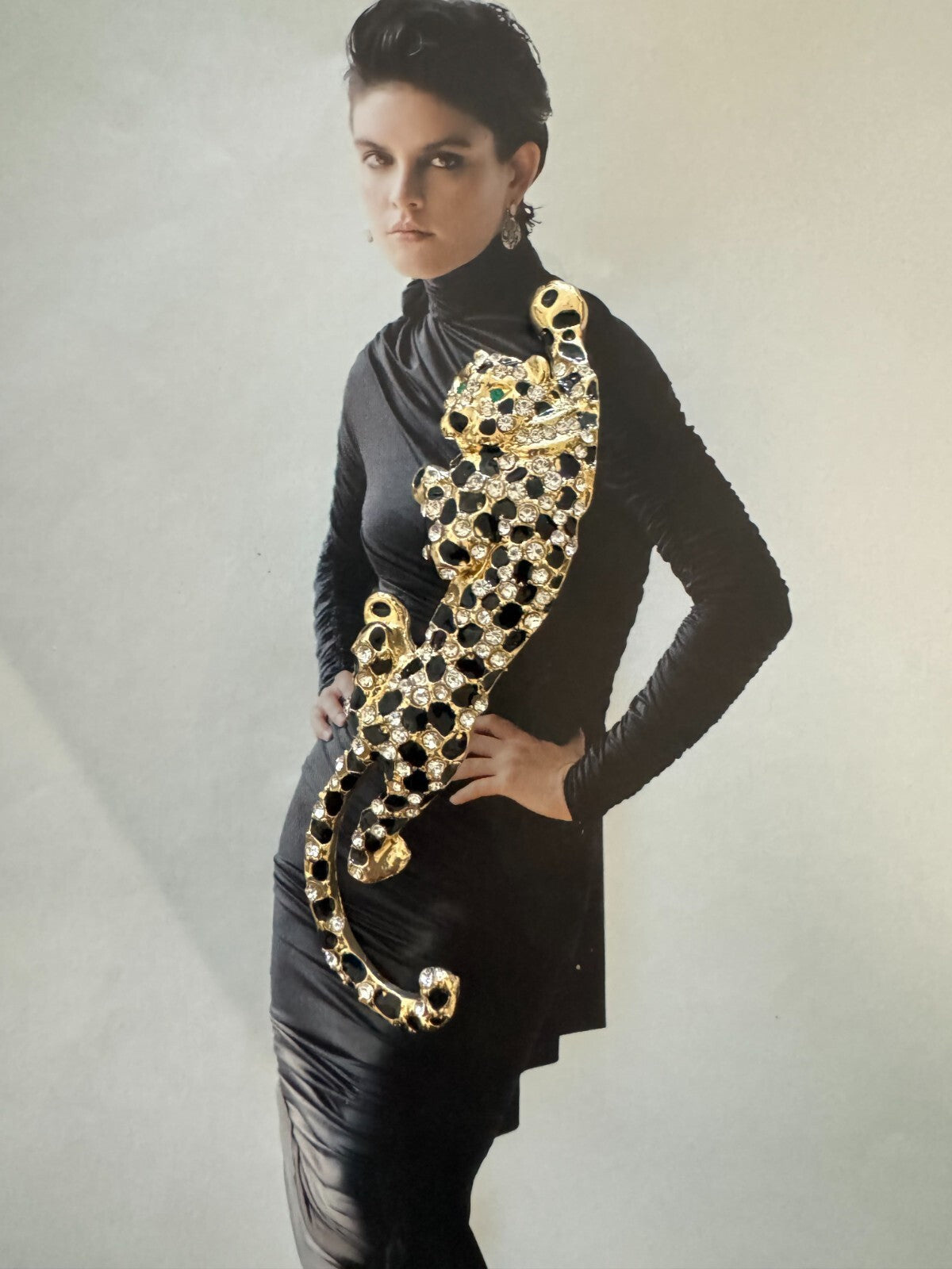 Rhinestone Panther Brooch Pendant   Women Unisex Pin  Free Shipping 2-5 Day