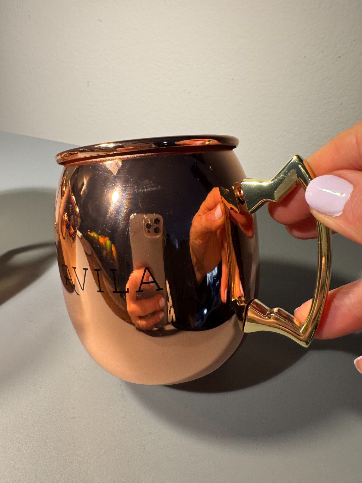 Set of 2 Avila Copper-Plated Moscow Mule Mugs - 16 oz, Stainless Steel Interior