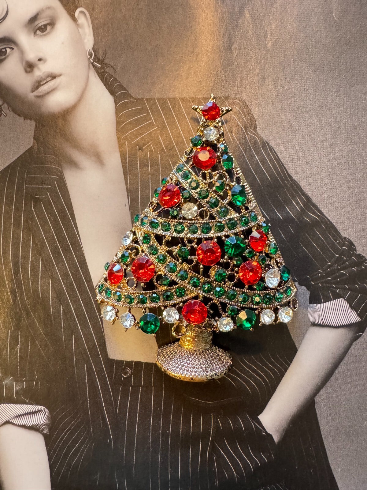 Christmas Tree Brooch Pendant|  Gift Box Women unisex| Free Shipping 2-5 Day