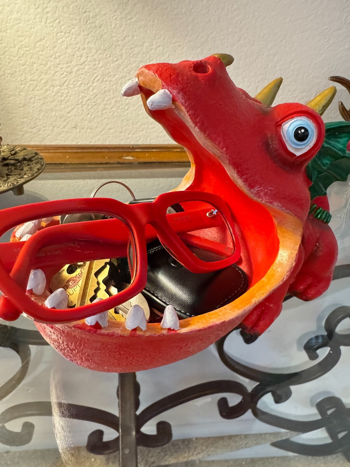 Resin Red Dragon Unique Storage for Keys, Coins, or Candy