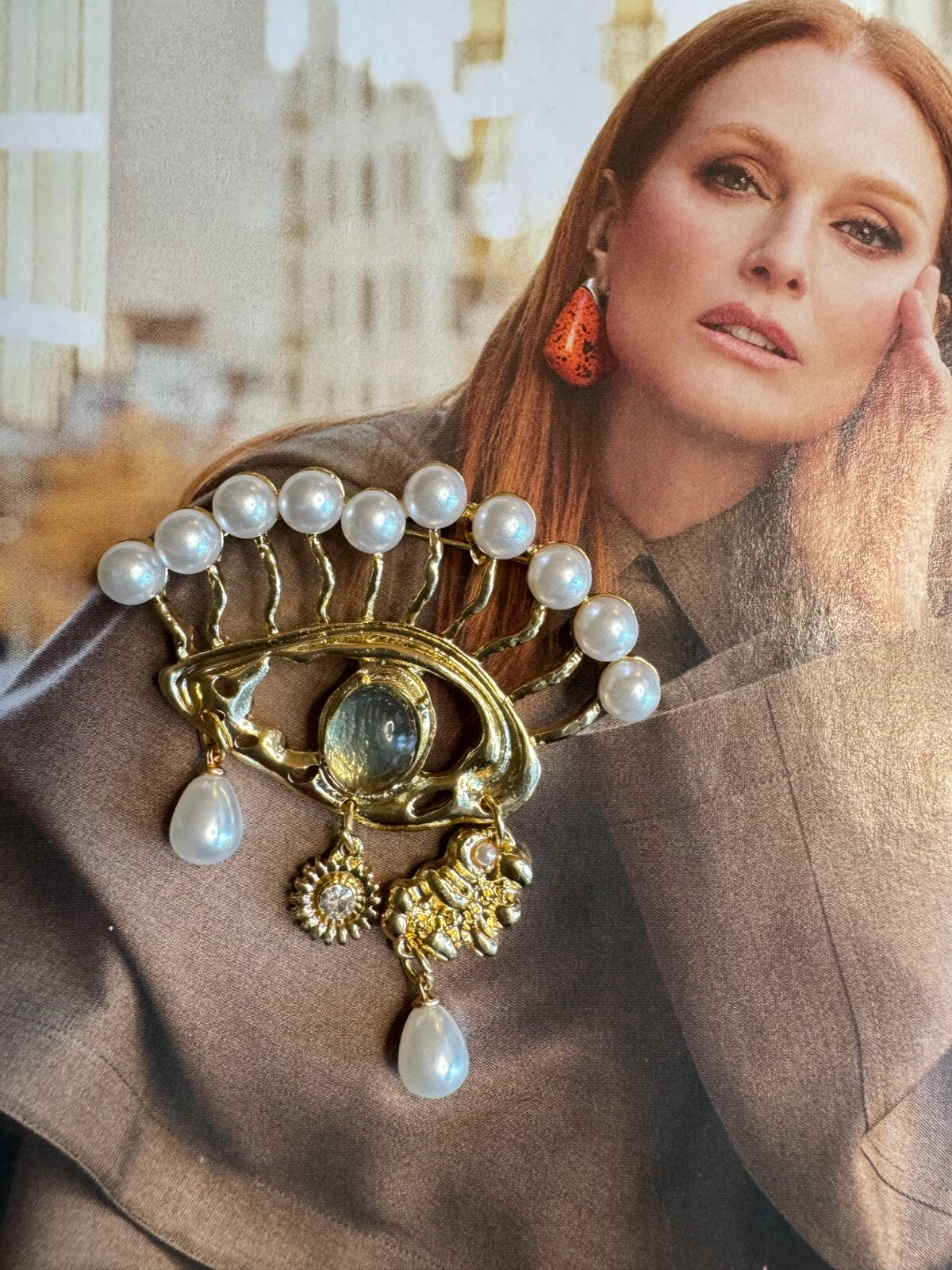 Pearl Eye Brooch| Casual  Party Pin |Women Unisex| Free Shipping 2-5 Day