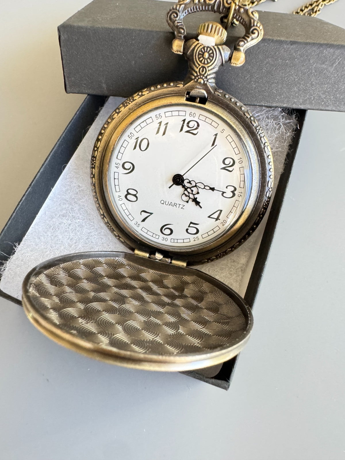 Bronze 3D Golfing Theme Golf Fob Pocket Watch Quartz Pocket Watch with 80cm/ 31.