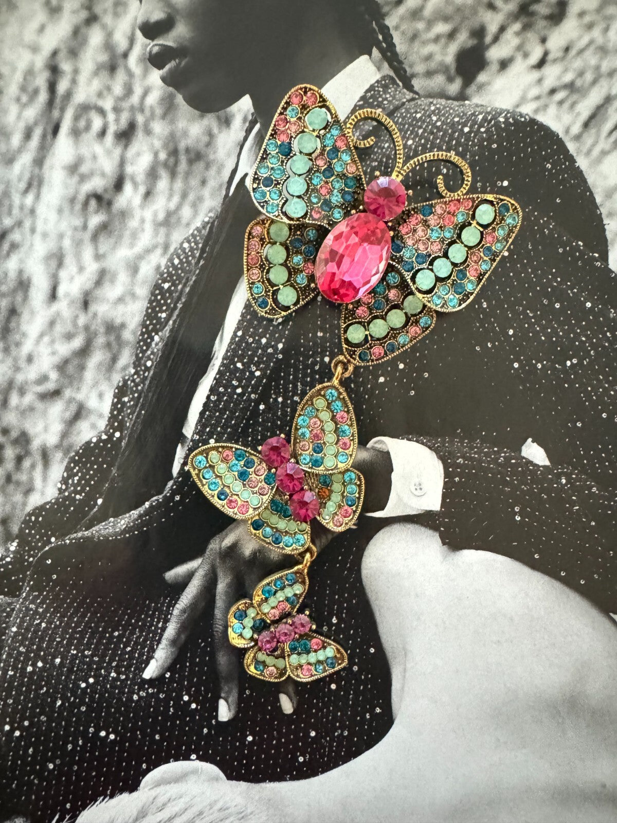 Long Butterly Pendant Brooch Gift Box Women Pin  Free  Shipping 2-5 Days