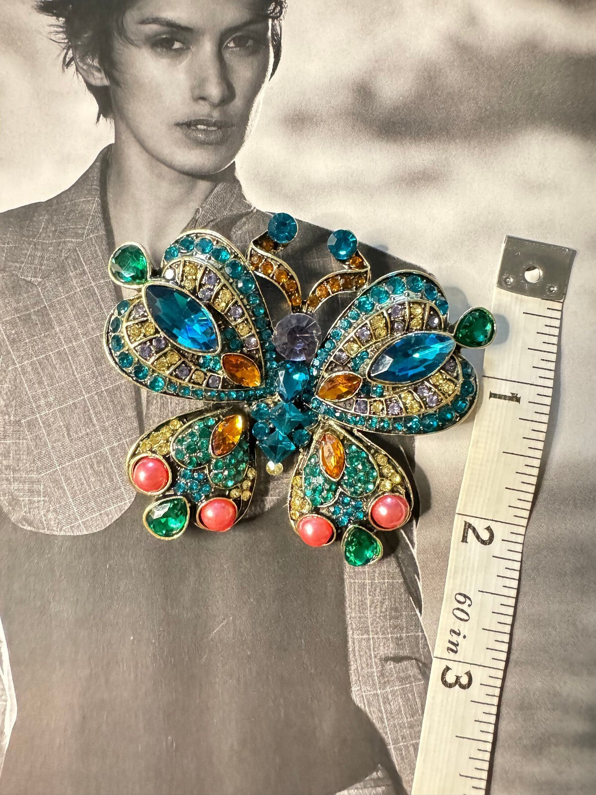 Rhinestone Butterfly Brooch Women Unisex Pin Party Casual Free Shipping