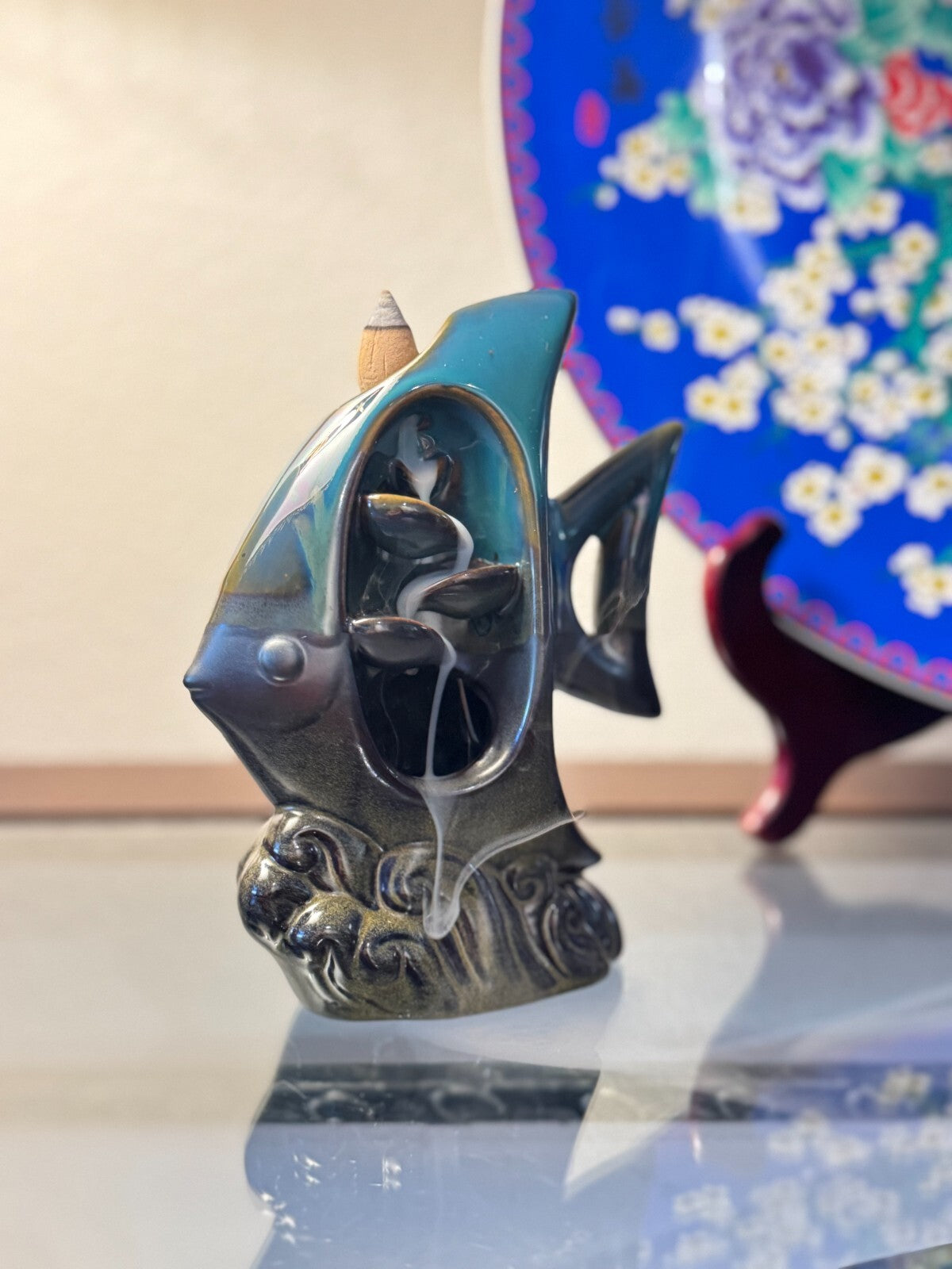 Fish-Shaped Ceramic Backflow Incense Burner Aromatic   for Yoga And Meditation,