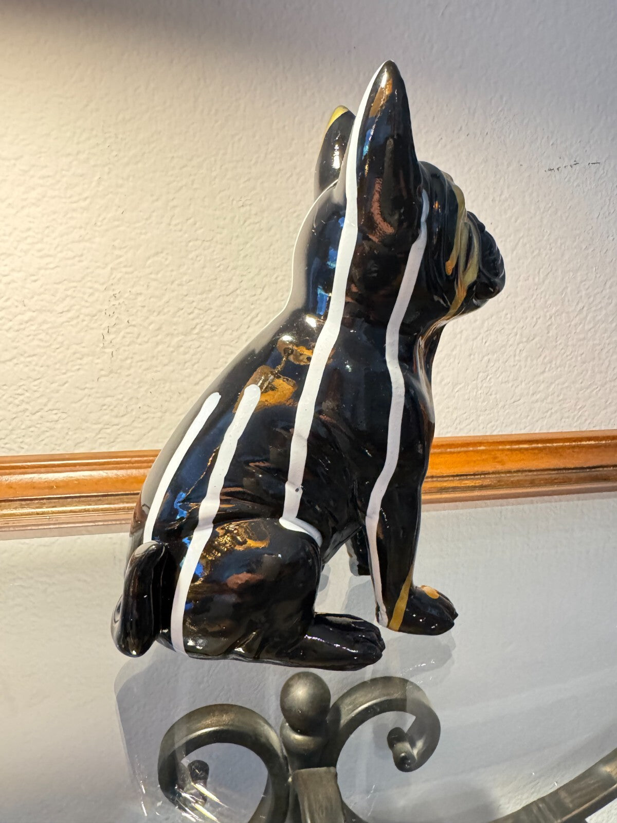 Elegant French Bulldog Resin Decorative Statue - Art Deco Style  Perfect for Off