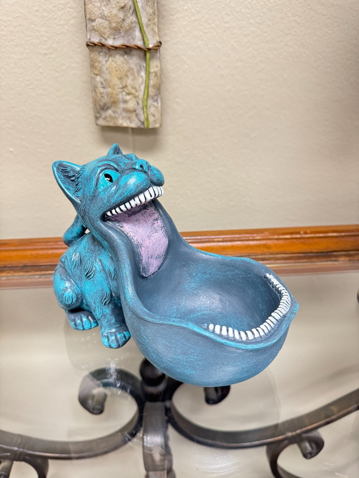 Big Mouth Storage Bowl Cat Statue, Halloween Decoration, Wide Mouth Storage Box,
