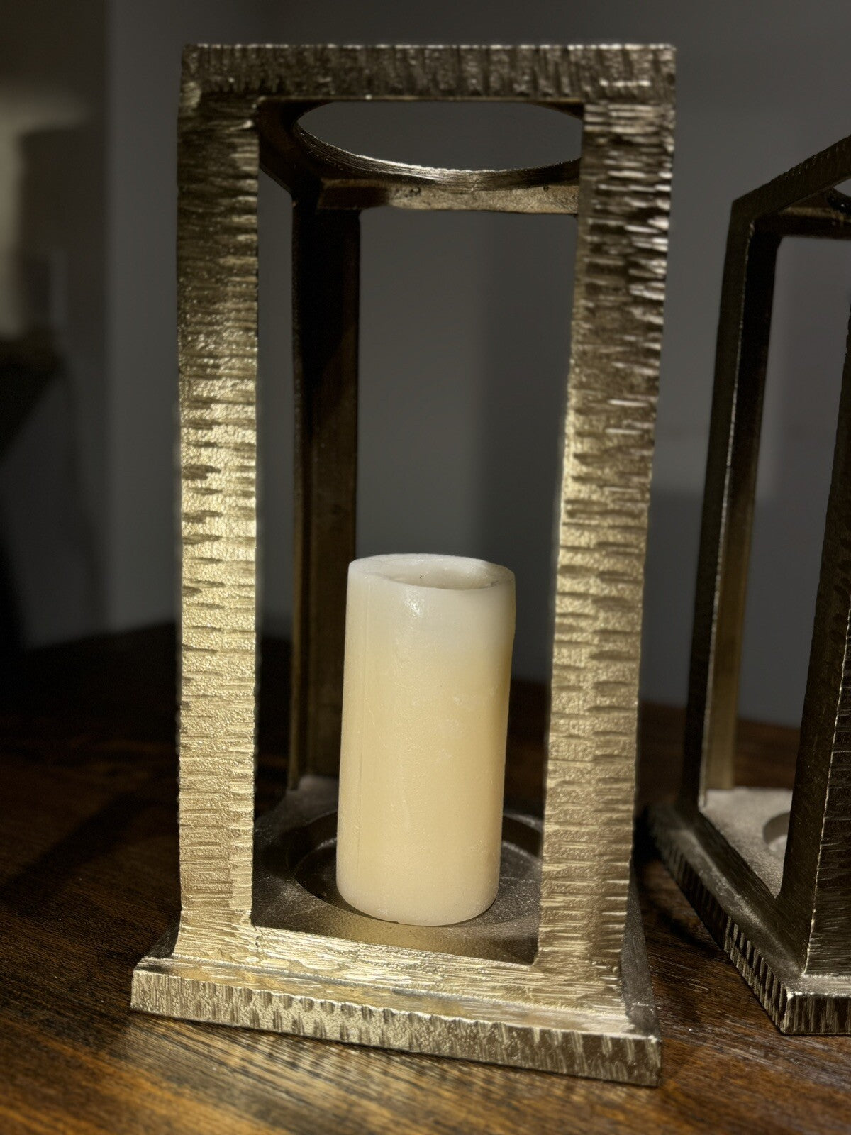 Set Of 2 Napa Shampain NAPA CHAMPAGNE GOLD ISABELLA LANTERN Candleholders