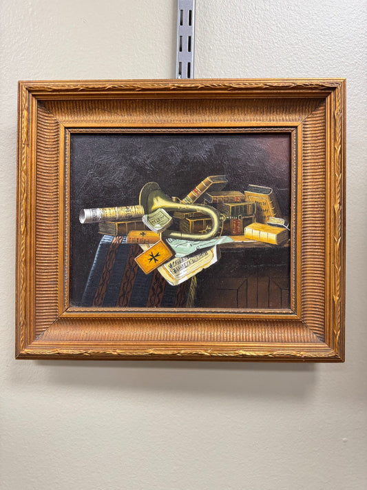 Music Literature Still Life Oil Painting 13'x10'' Style  William Michael Harnett