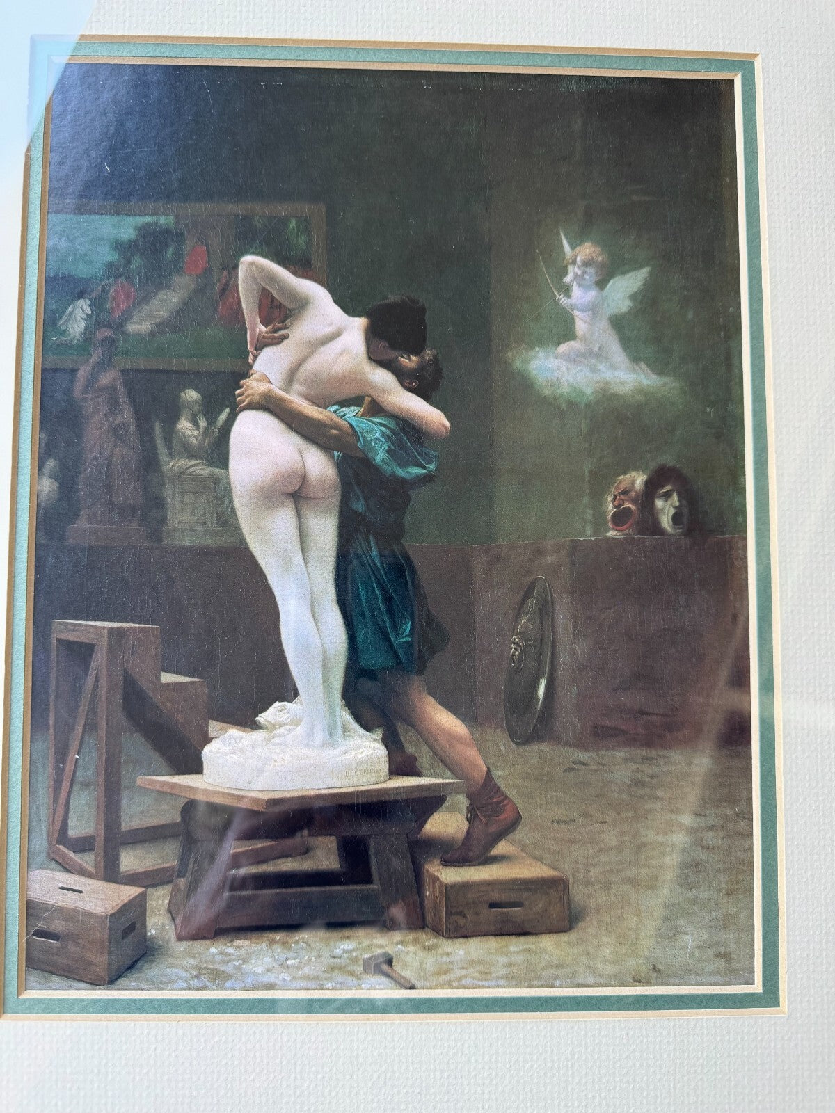 Framed Print of Jean-Léon Gérôme’s “Pygmalion and Galatea” Classic Romantic Art