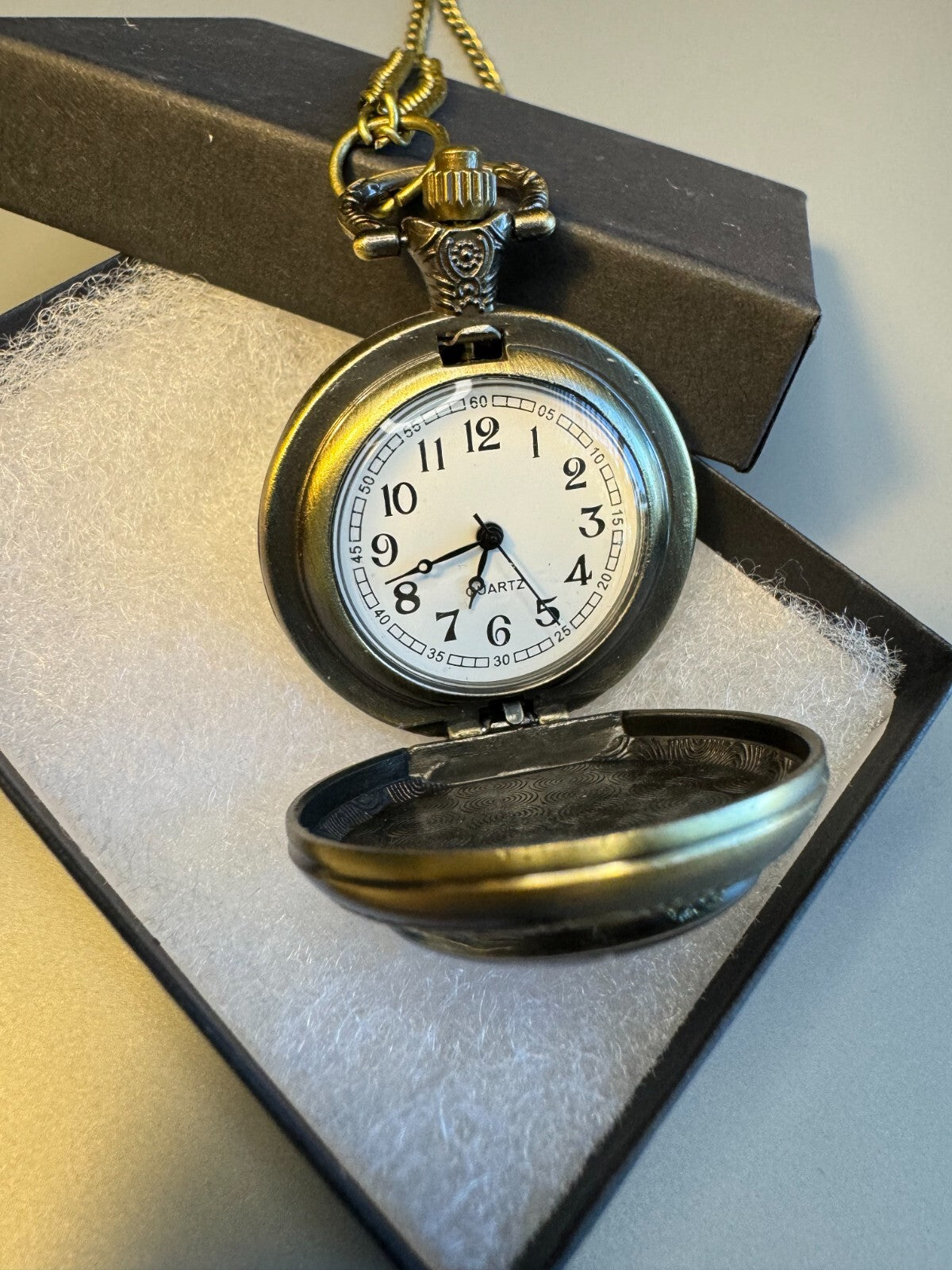 Mermaid Vintage Style  Brass Watch With Chain Toy Collectible