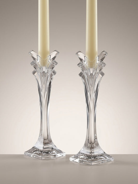 💎 Vintage Crystal Dancing Couple Figurine & Candlestick Holders – Set of 3