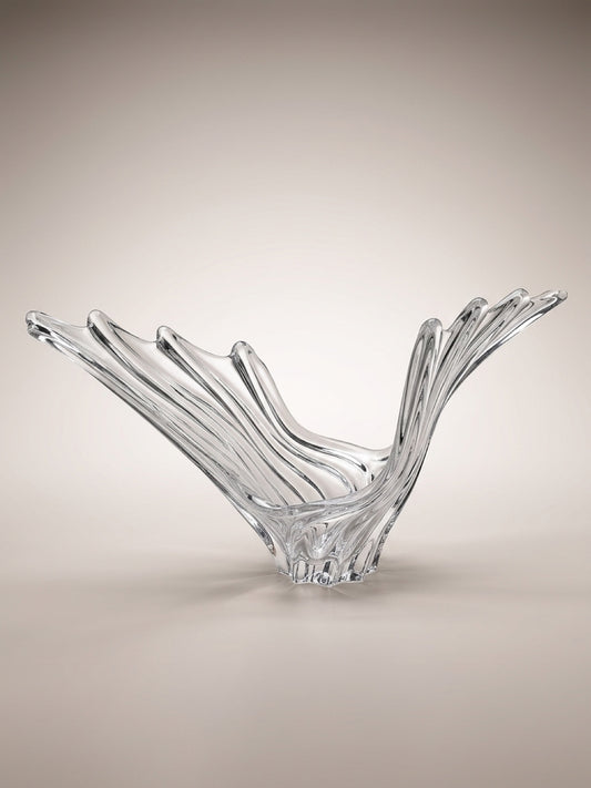 Vintage Mid-Century Sculptural Clear Art Glass Centerpiece – 26”