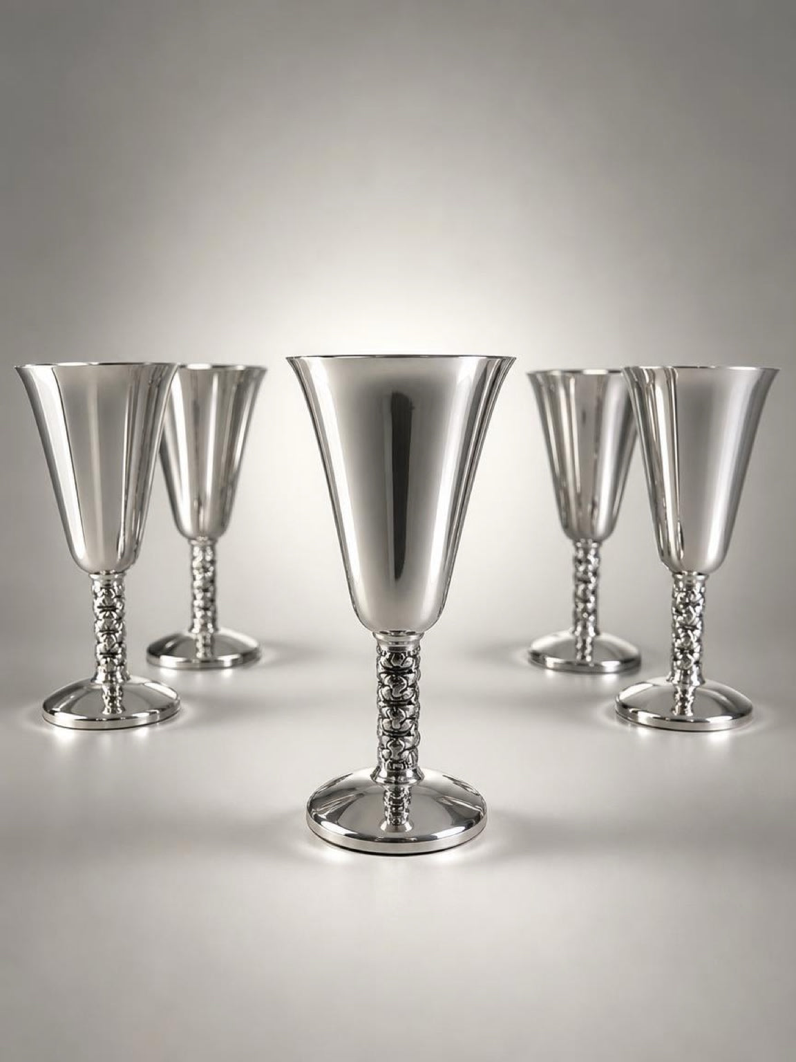 Vintage Perla Cruz Spain Silver Plate Goblets Set of 10 – Elegant Wine Chalices Tall 7"