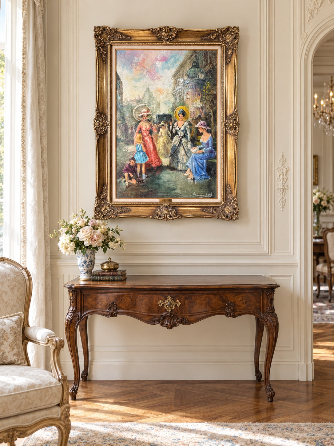 Americo Makk Original Oil Painting – “Parisian Umbrellas”