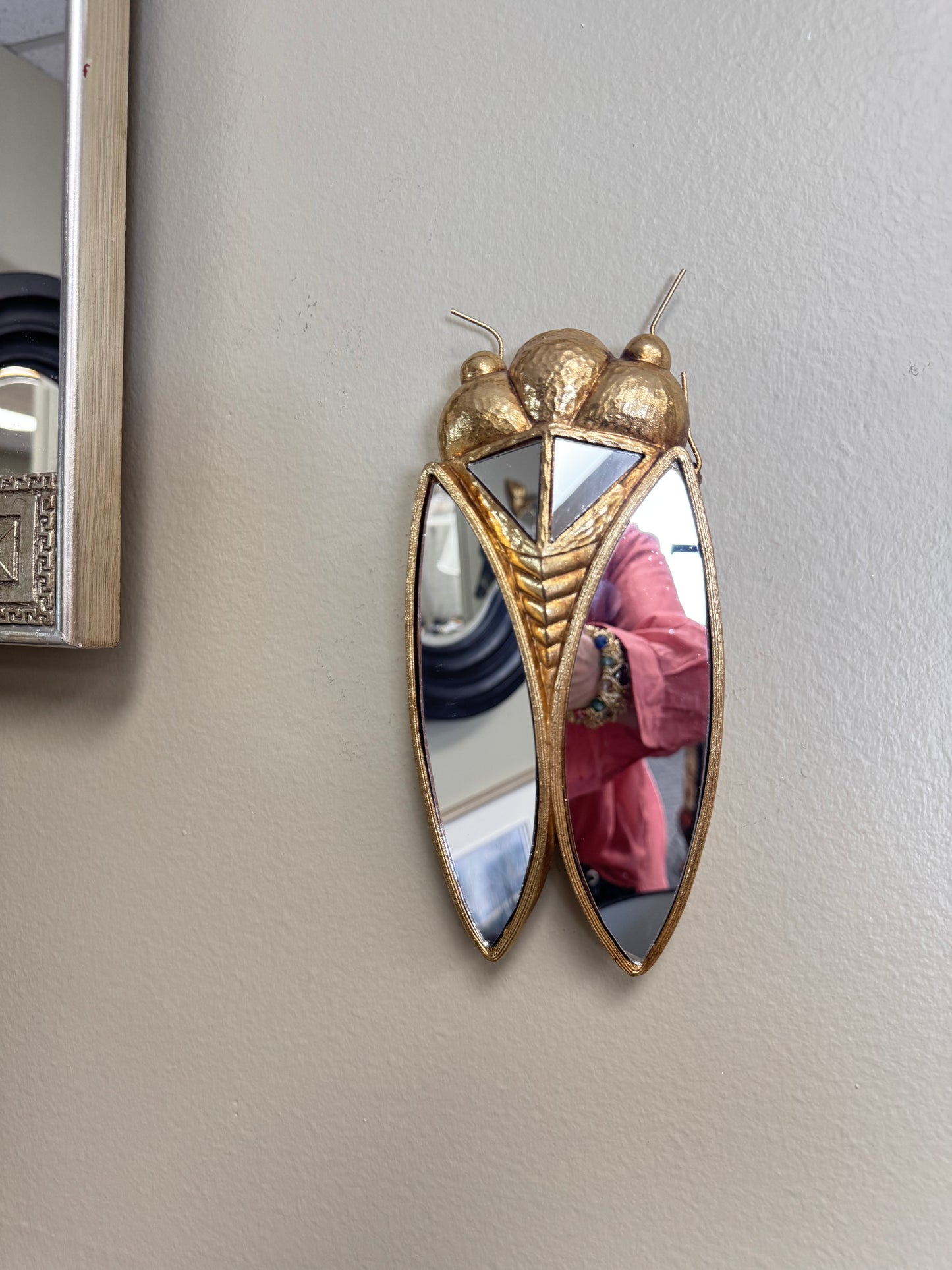 Set of 2 Gold Bee & Cicada Mirror Wall Decor – Resin
