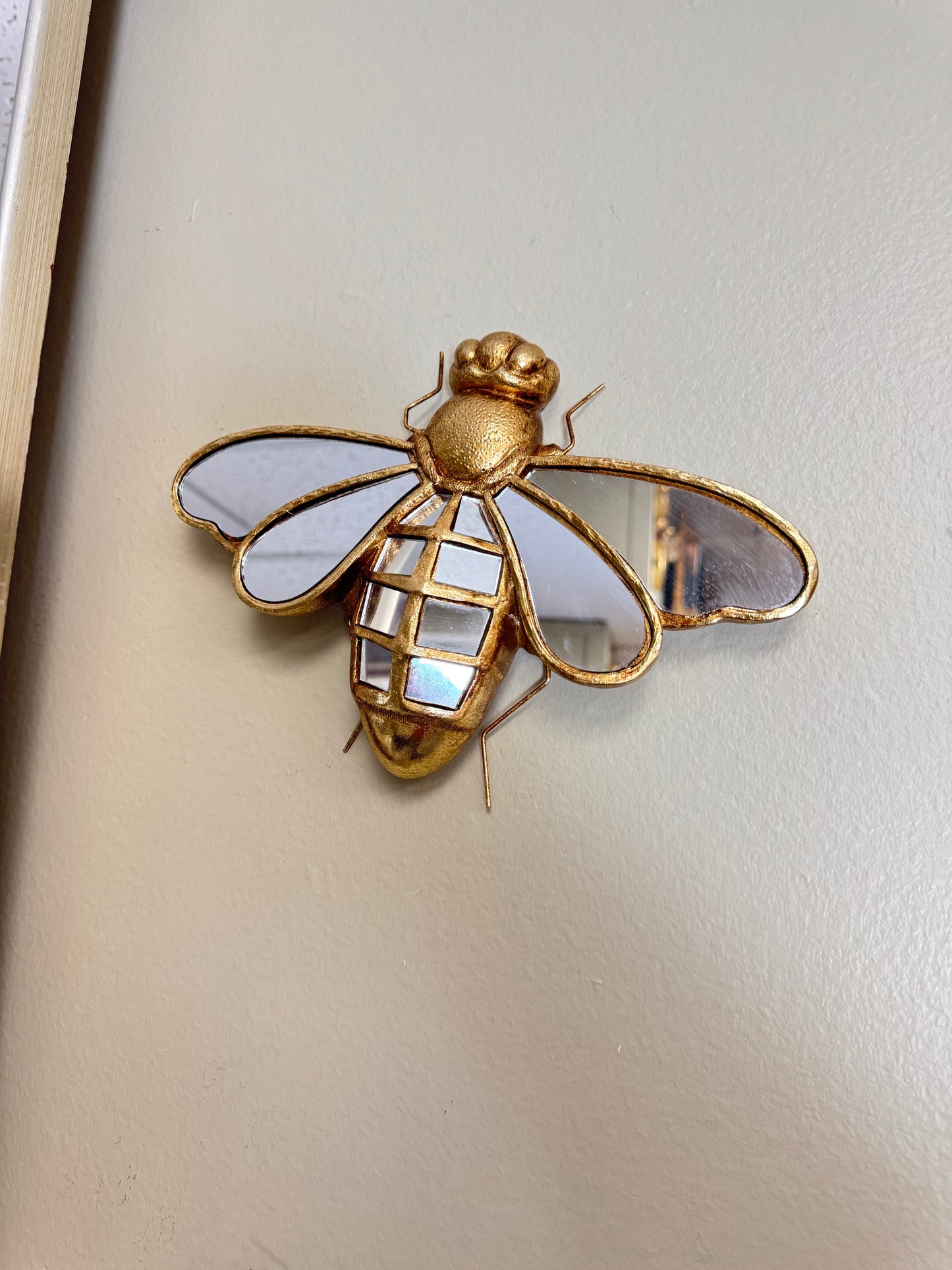 Set of 2 Gold Bee & Cicada Mirror Wall Decor – Resin