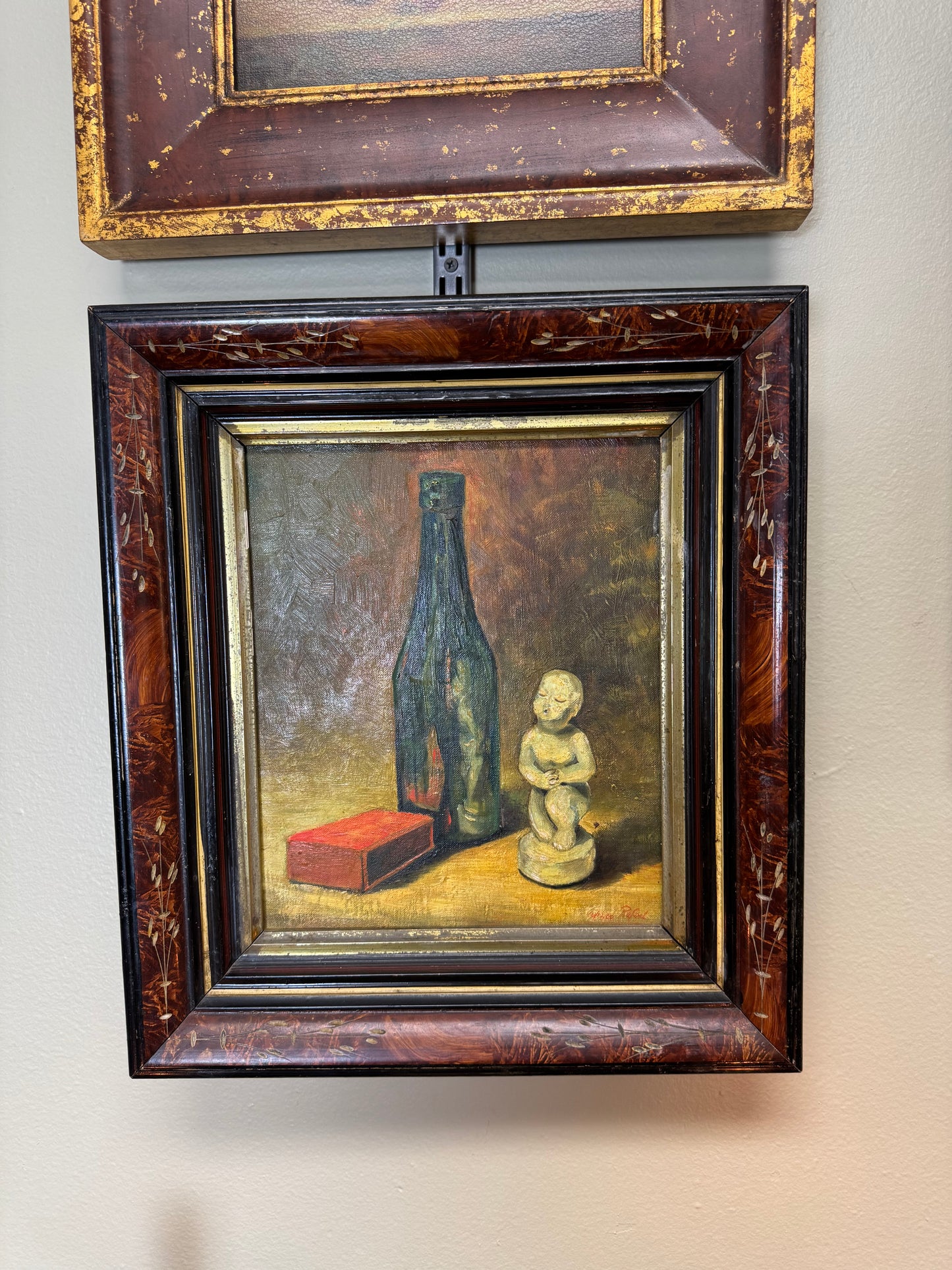 Vintage Original Oil Painting Still Life Mid -Century Modern 1960s