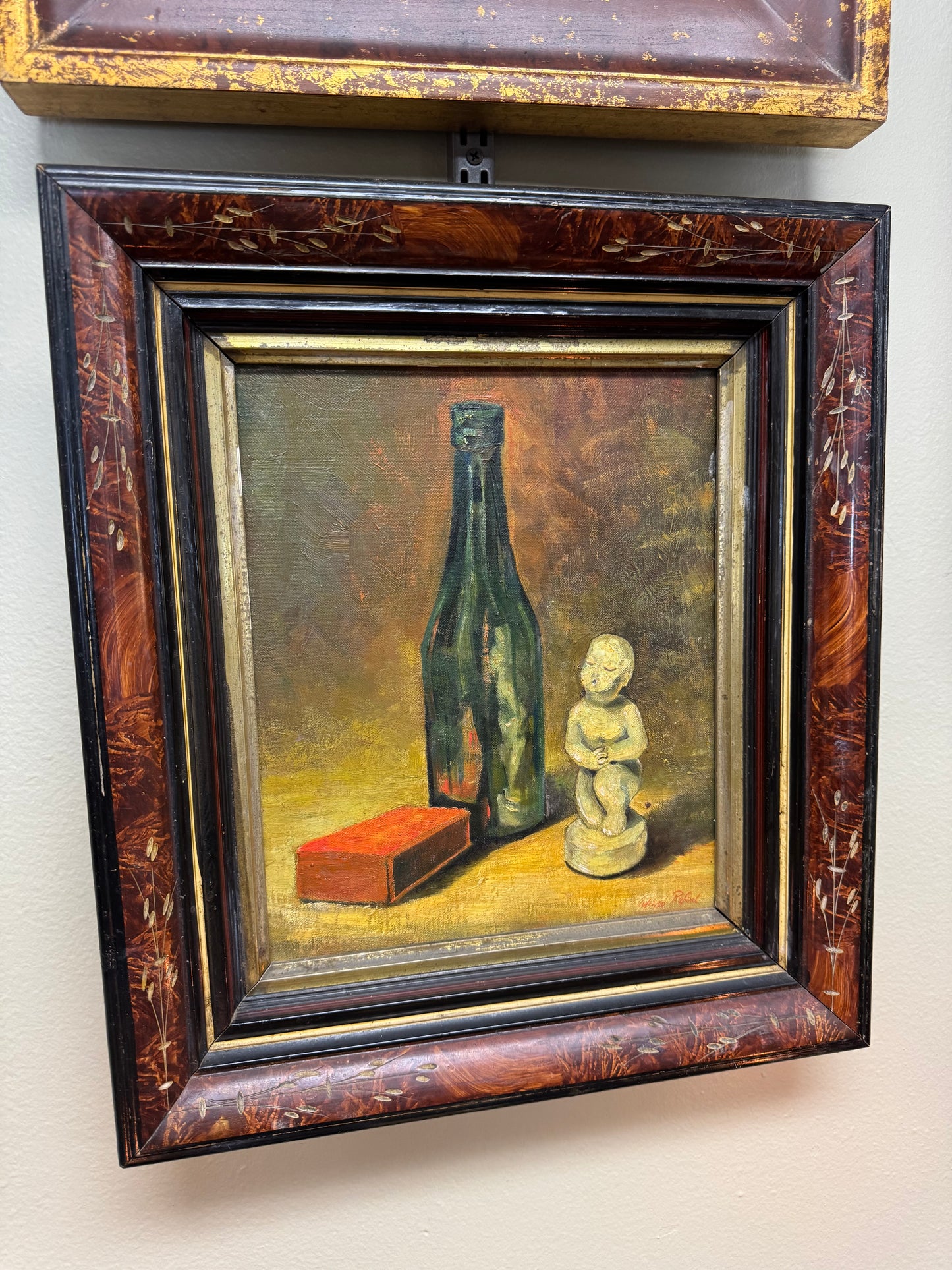 Vintage Original Oil Painting Still Life Mid -Century Modern 1960s