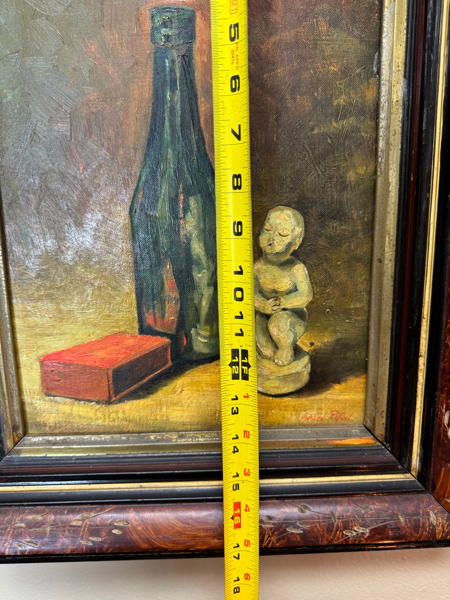 Vintage Original Oil Painting Still Life Mid -Century Modern 1960s