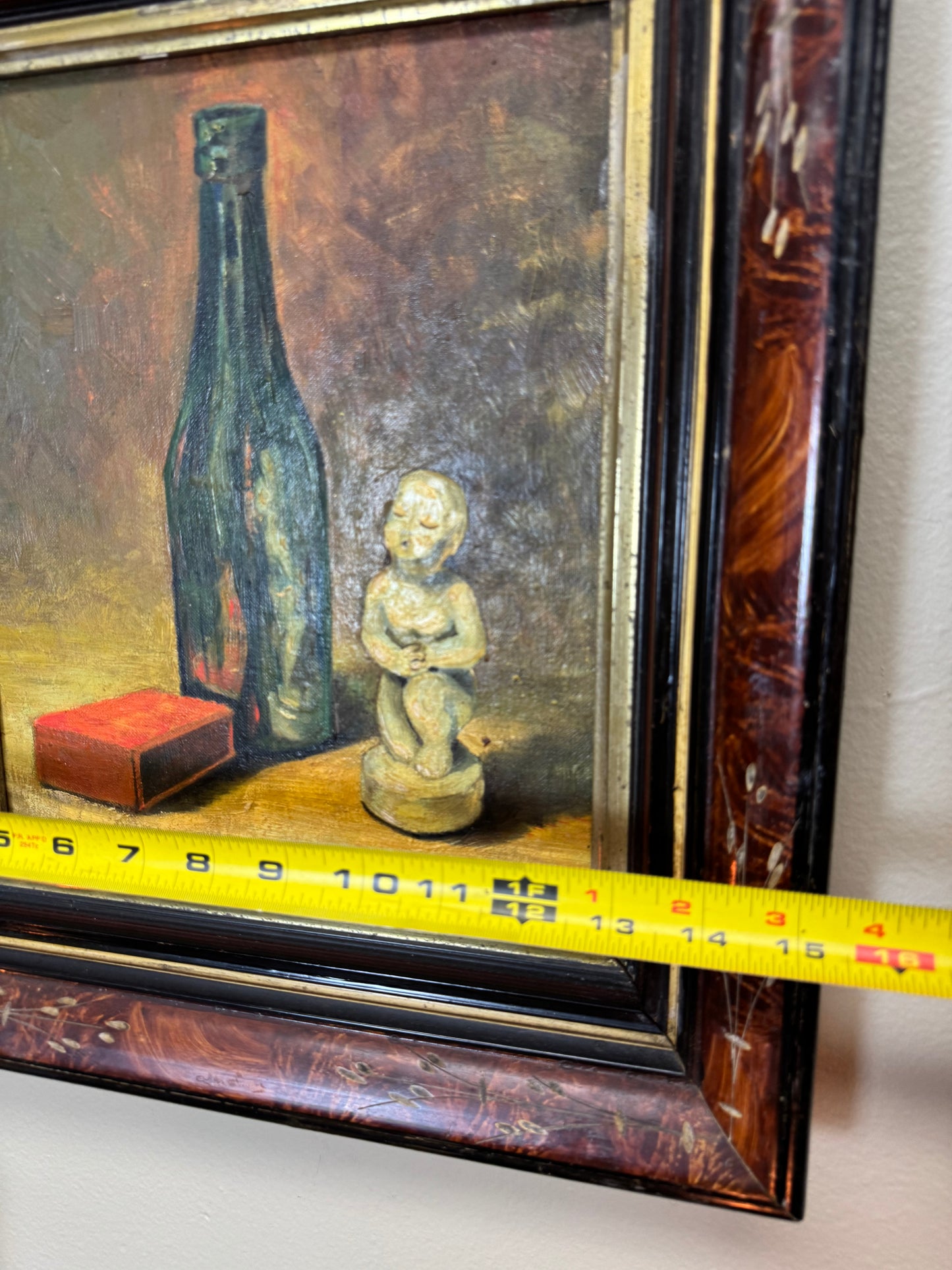 Vintage Original Oil Painting Still Life Mid -Century Modern 1960s