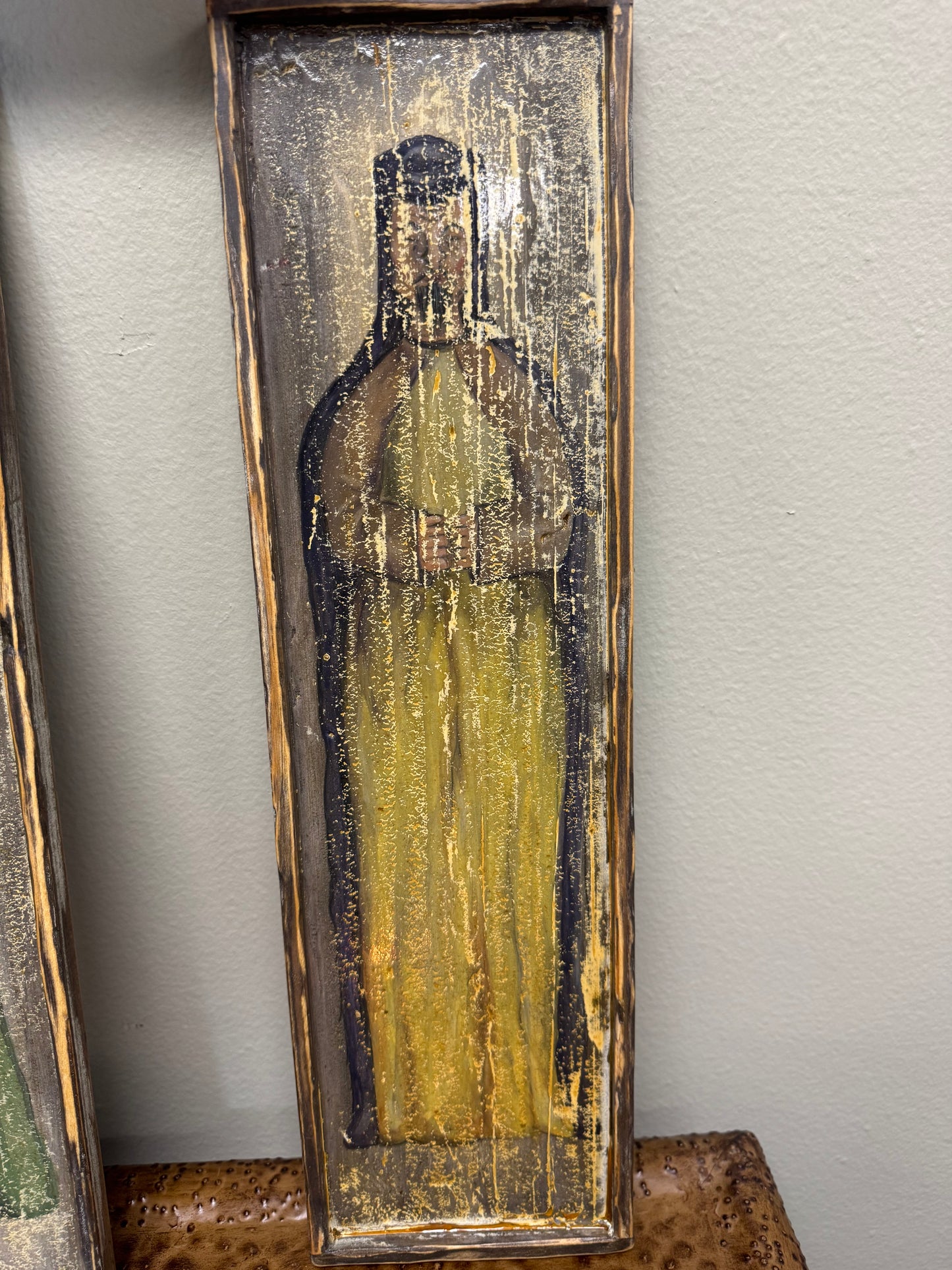 Set of 3 Rustic Religious Wall Art Panels – Hand Painted Style, 18” Tall