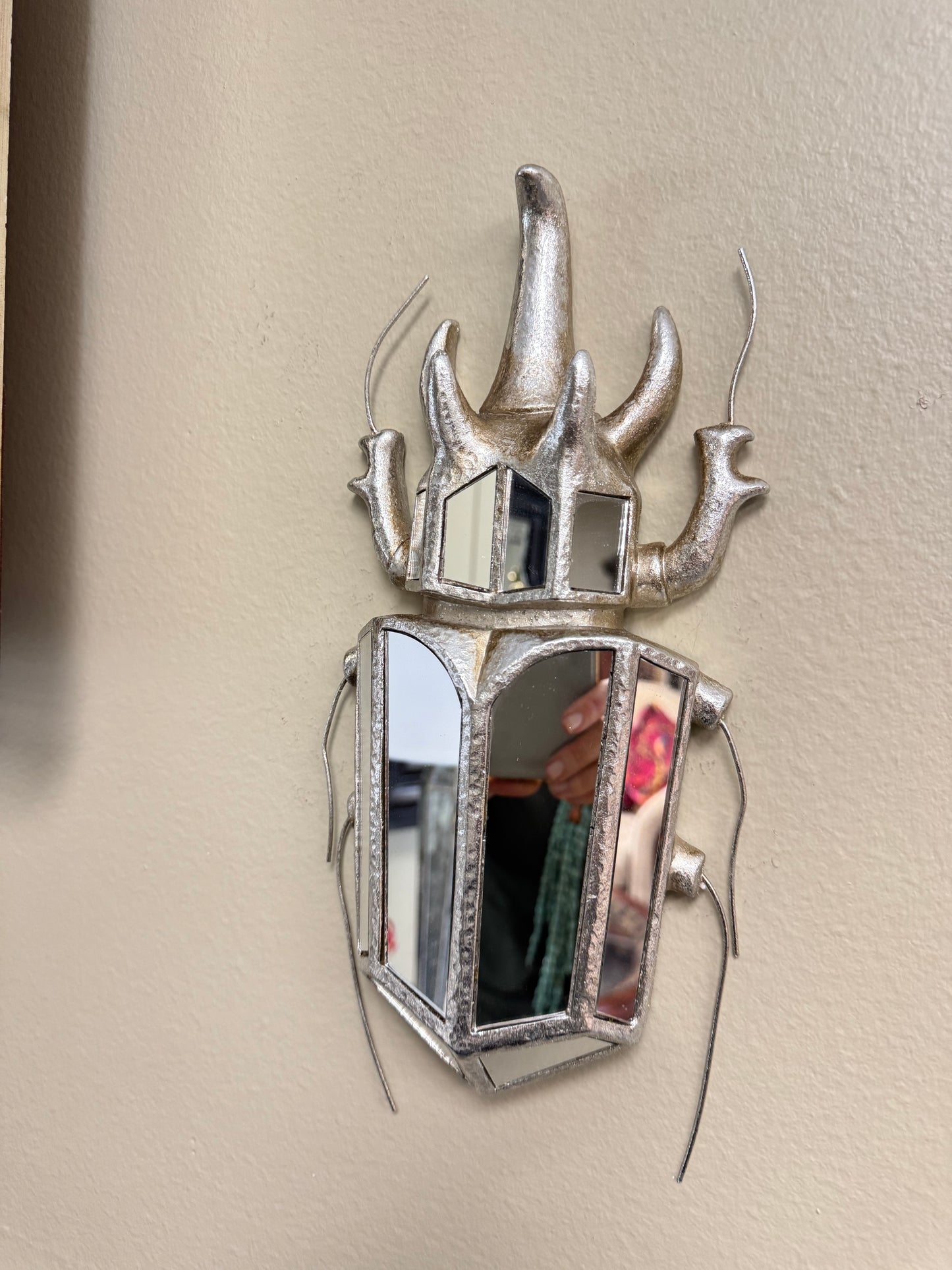 Silver Butterfly & Beetle Mirror Wall Décor Set of 2