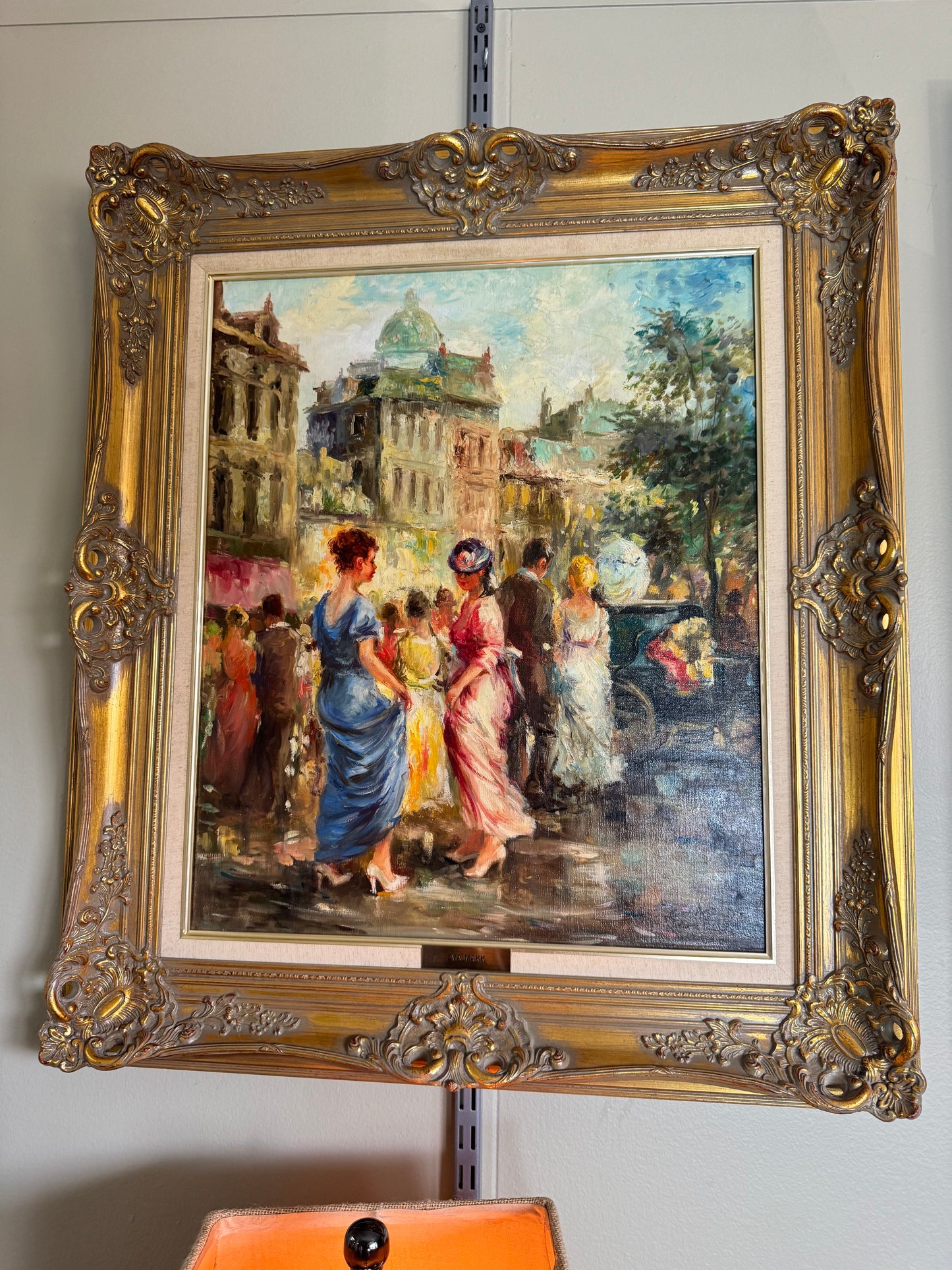 Eva Makk – “Promenade” | Original Oil on Canvas | 20” x 24” | Framed