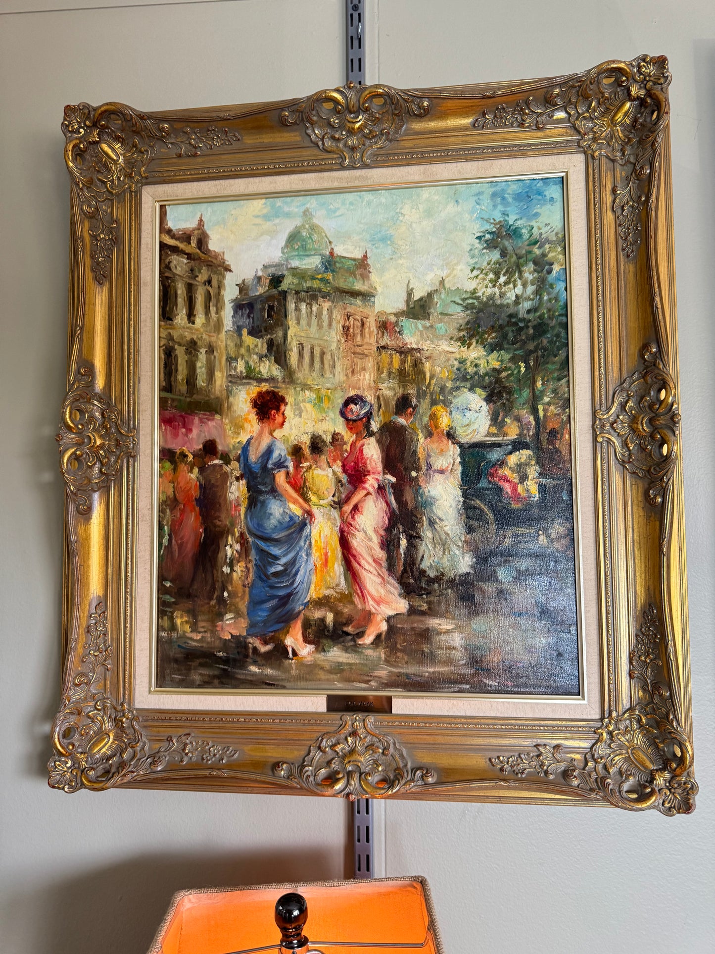 Eva Makk – “Promenade” | Original Oil on Canvas | 20” x 24” | Framed