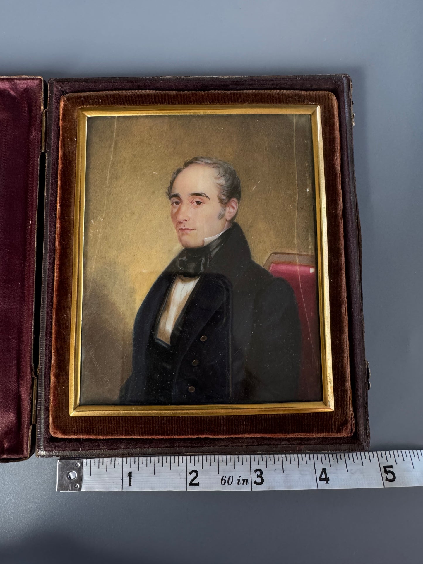 1839 Austrian Portrait Miniature of Joseph Georg Ritter von Haan – Original Presentation Case