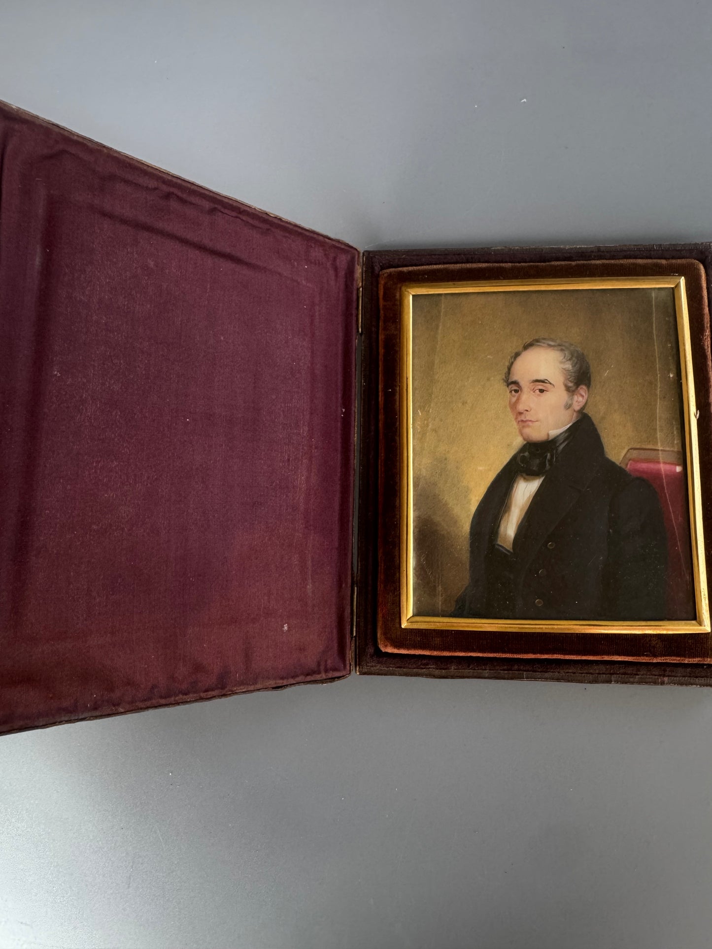 1839 Austrian Portrait Miniature of Joseph Georg Ritter von Haan – Original Presentation Case