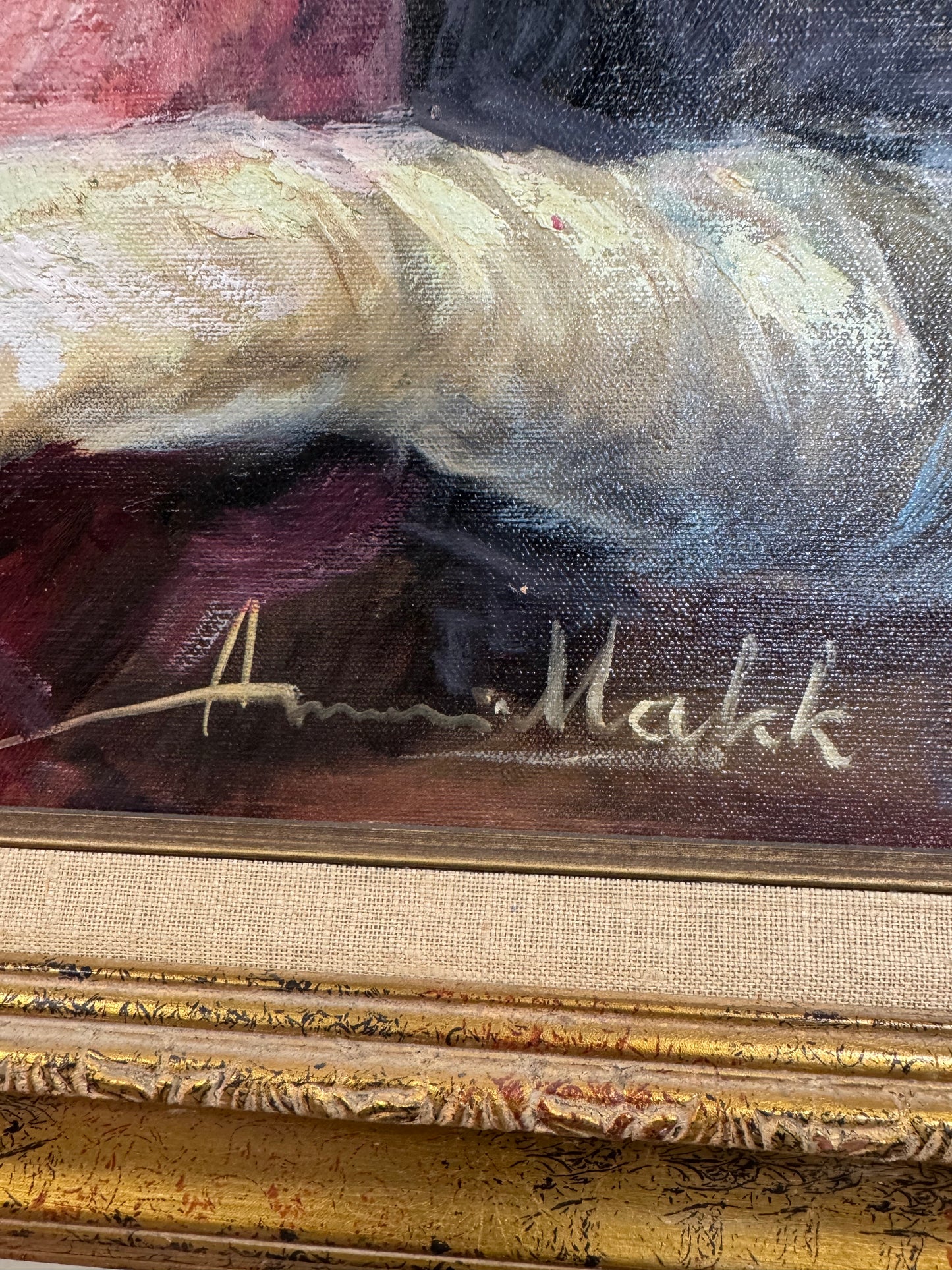 Original Americo Makk Oil Painting – “Expectation” – Signed Portrait – Framed – 24×30