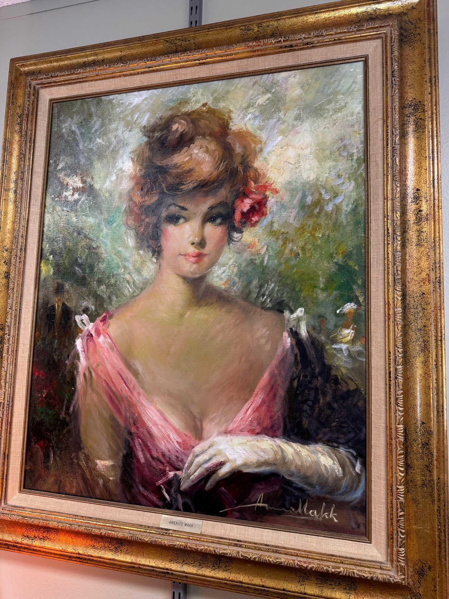 Original Americo Makk Oil Painting – “Expectation” – Signed Portrait – Framed – 24×30