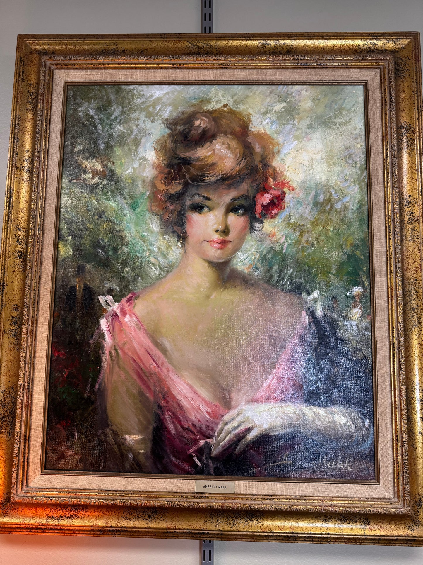 Original Americo Makk Oil Painting – “Expectation” – Signed Portrait – Framed – 24×30